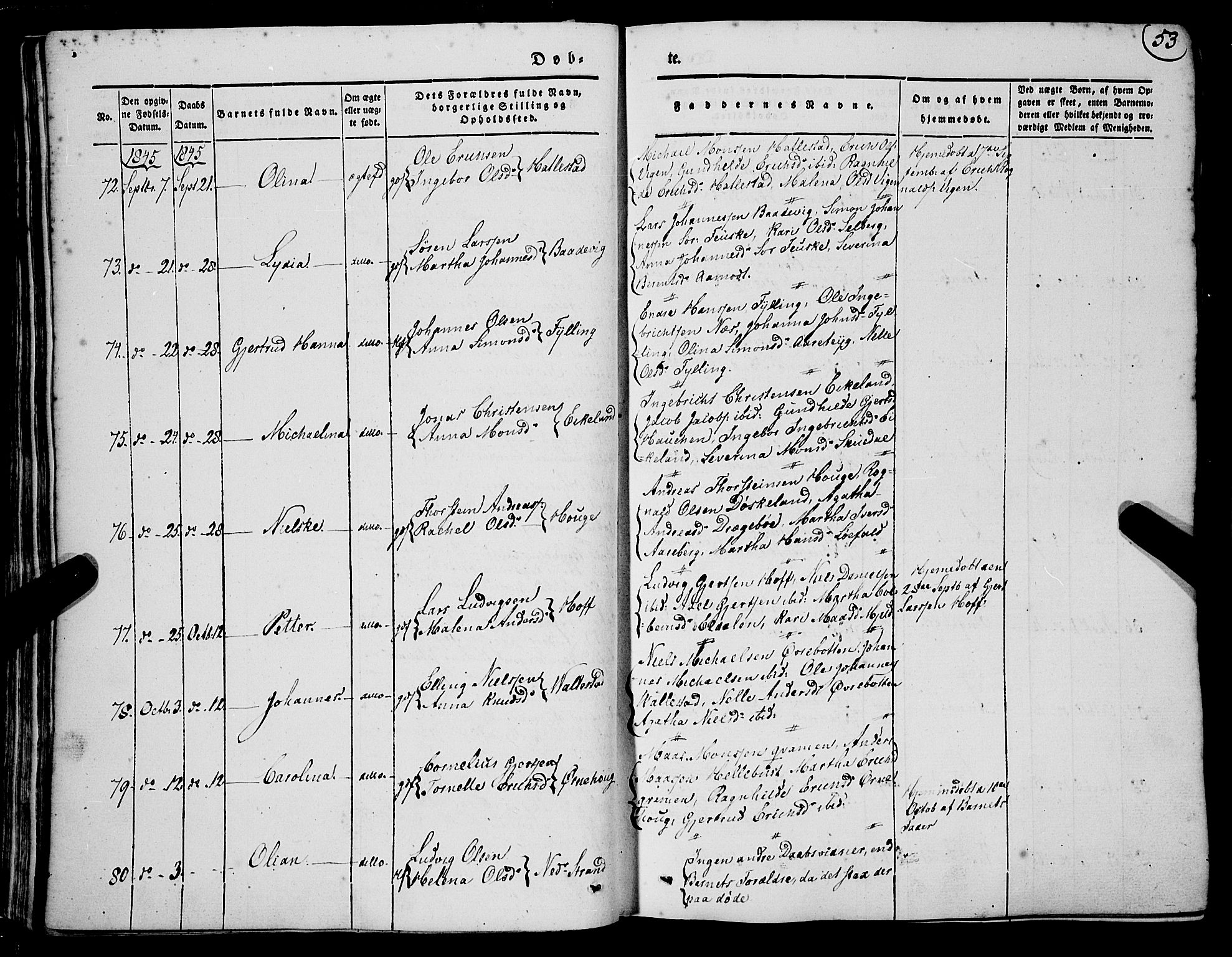 Gaular sokneprestembete, SAB/A-80001/H/Haa: Parish register (official) no. A 4I, 1840-1859, p. 53