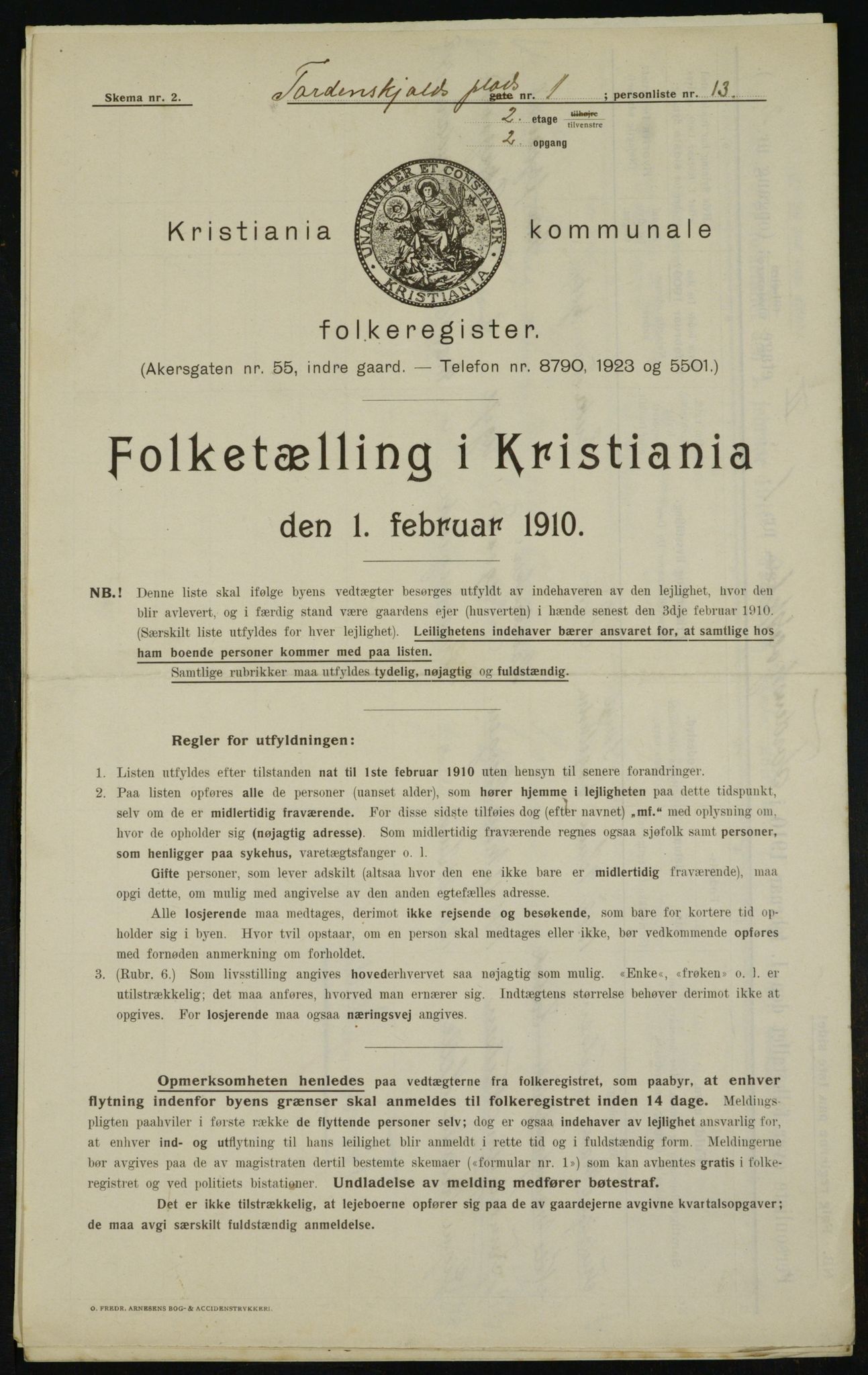 OBA, Municipal Census 1910 for Kristiania, 1910, p. 108031