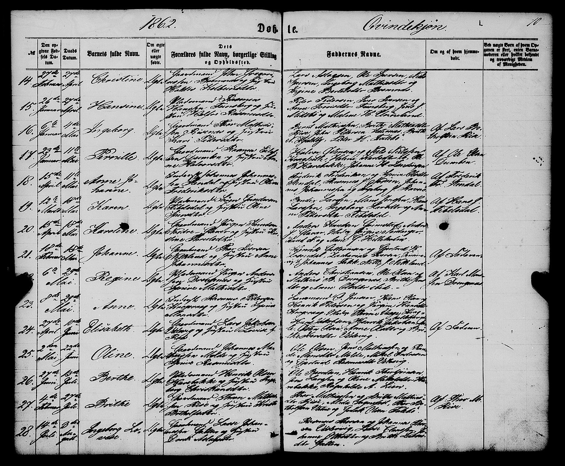 Gulen sokneprestembete, SAB/A-80201/H/Haa/Haaa/L0022: Parish register (official) no. A 22, 1859-1869, p. 70