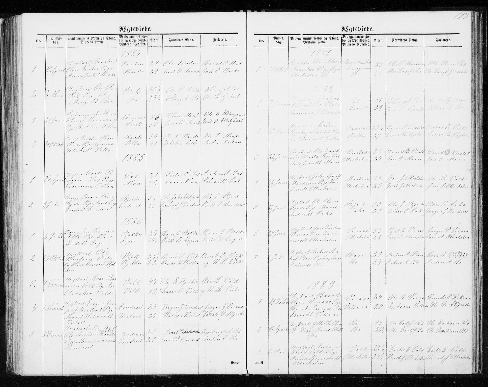 Ministerialprotokoller, klokkerbøker og fødselsregistre - Møre og Romsdal, SAT/A-1454/543/L0564: Parish register (copy) no. 543C02, 1867-1915, p. 197