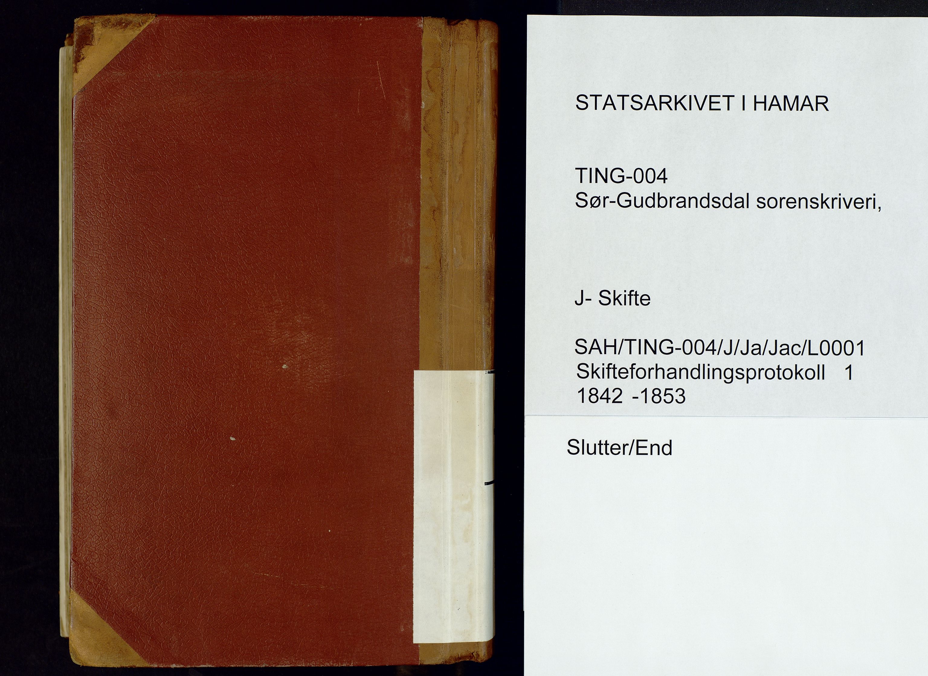 Sør-Gudbrandsdal tingrett, SAH/TING-004/J/Ja/Jac/L0001: Skifteforhandlings- og skifteutlodningsprotokoll, 1842-1853