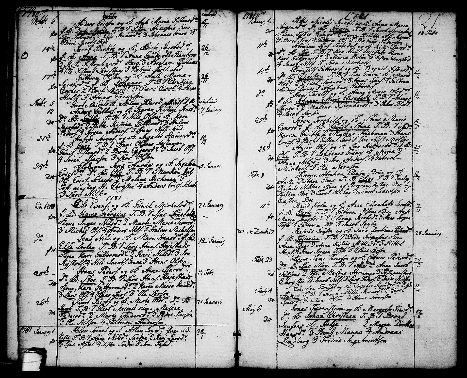 Brevik kirkebøker, AV/SAKO-A-255/F/Fa/L0003: Parish register (official) no. 3, 1764-1814, p. 21