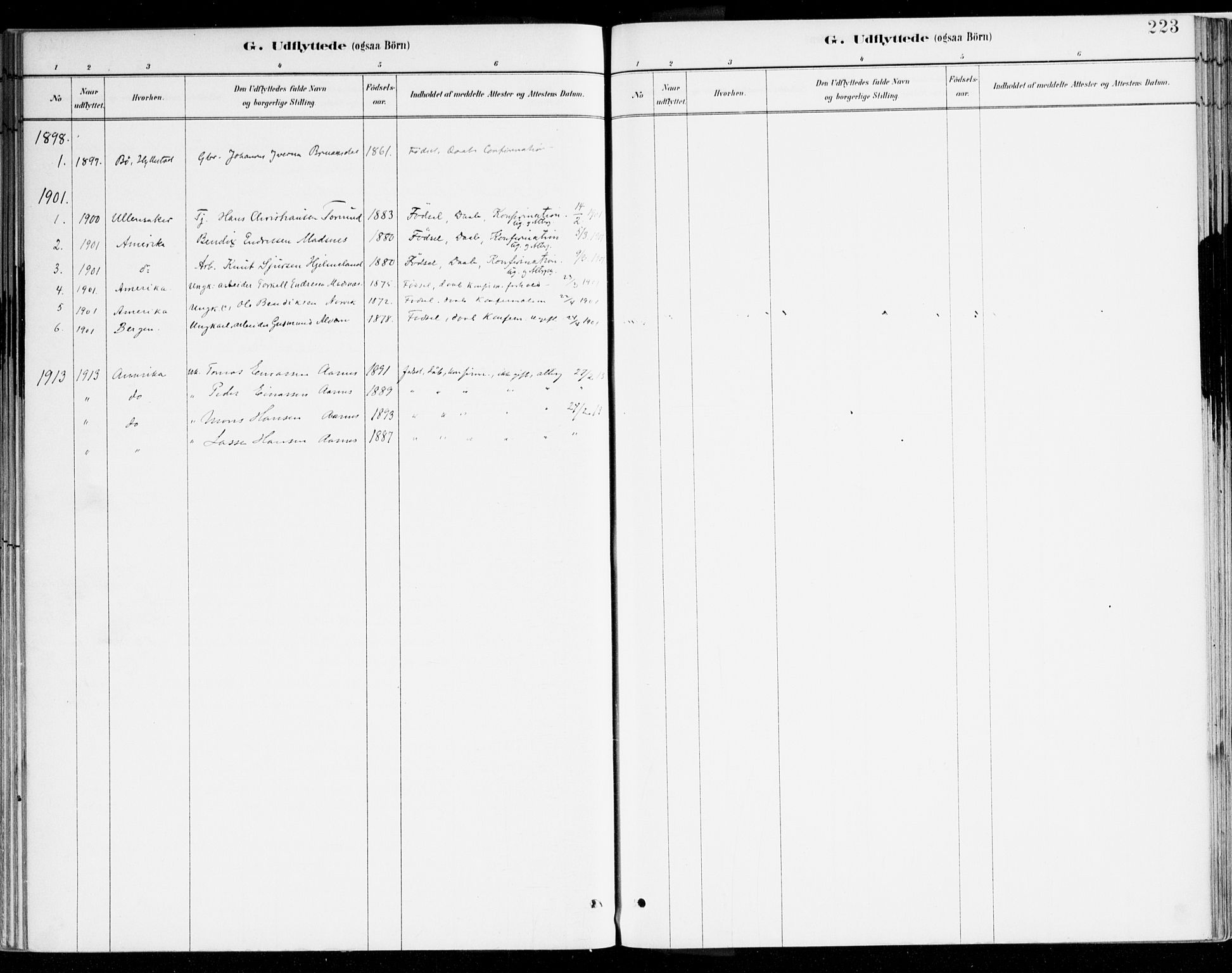 Lavik sokneprestembete, AV/SAB-A-80901: Parish register (official) no. B 1, 1882-1908, p. 223