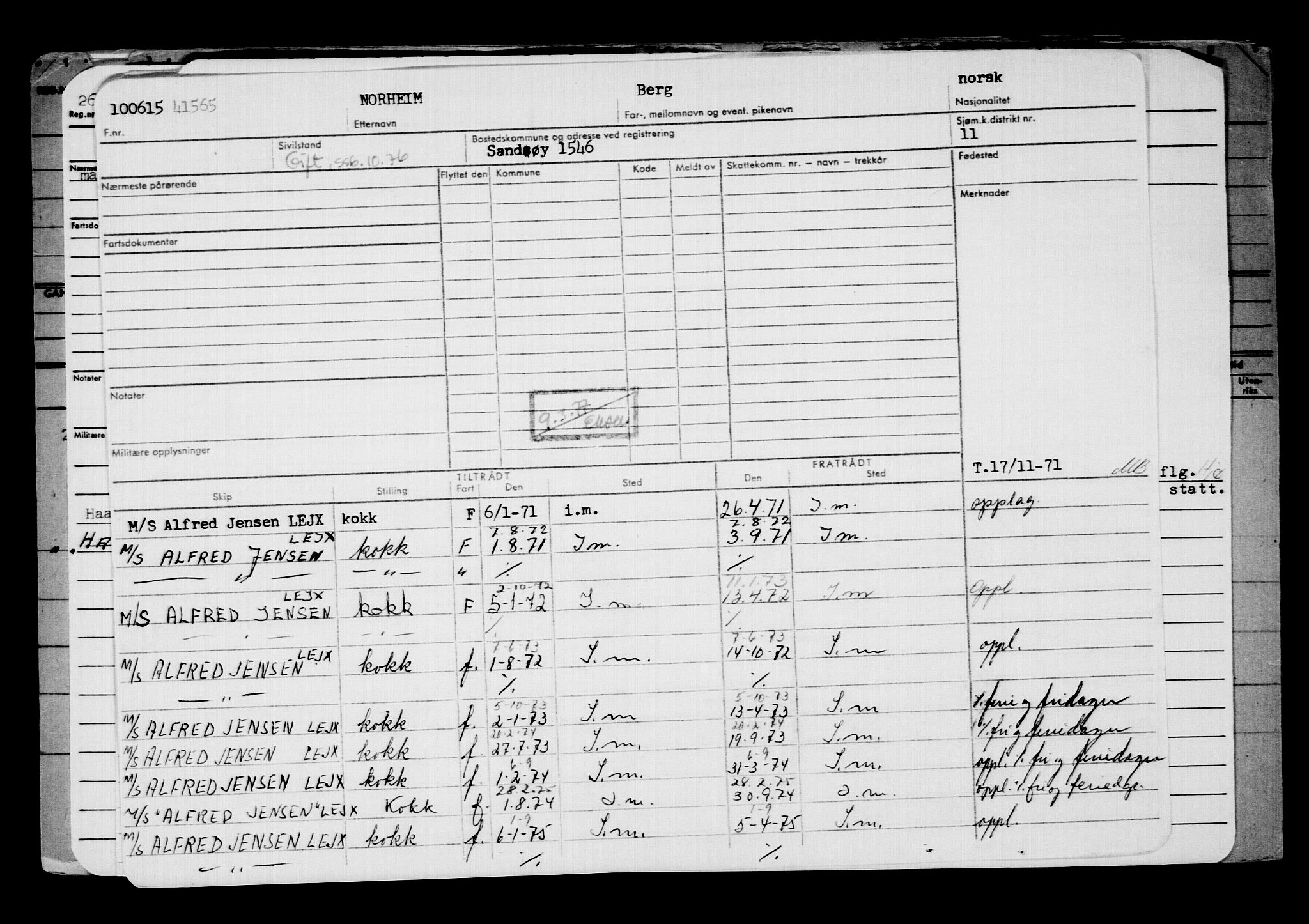 Direktoratet for sjømenn, AV/RA-S-3545/G/Gb/L0130: Hovedkort, 1915, p. 449