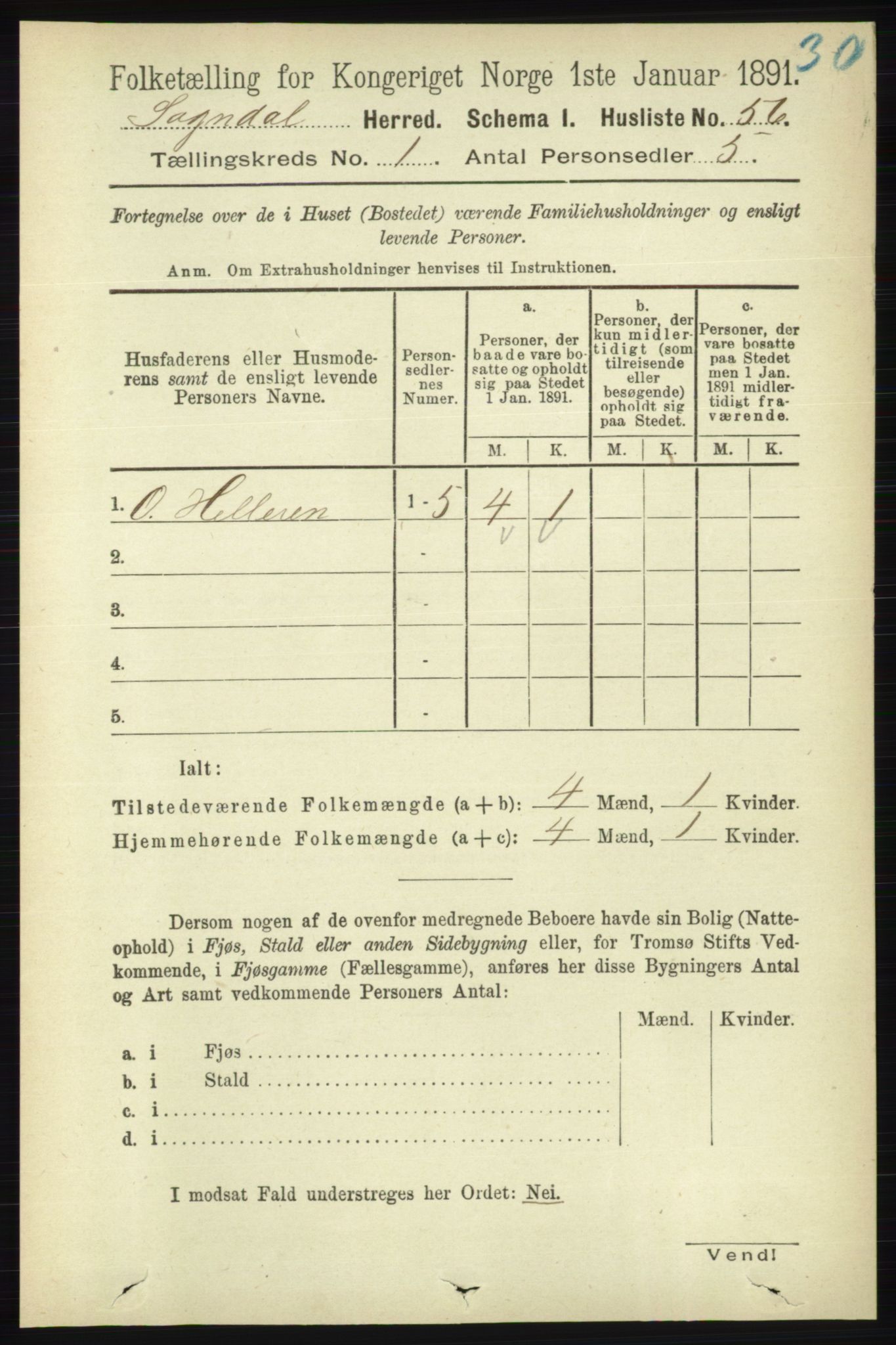 RA, 1891 census for 1111 Sokndal, 1891, p. 82