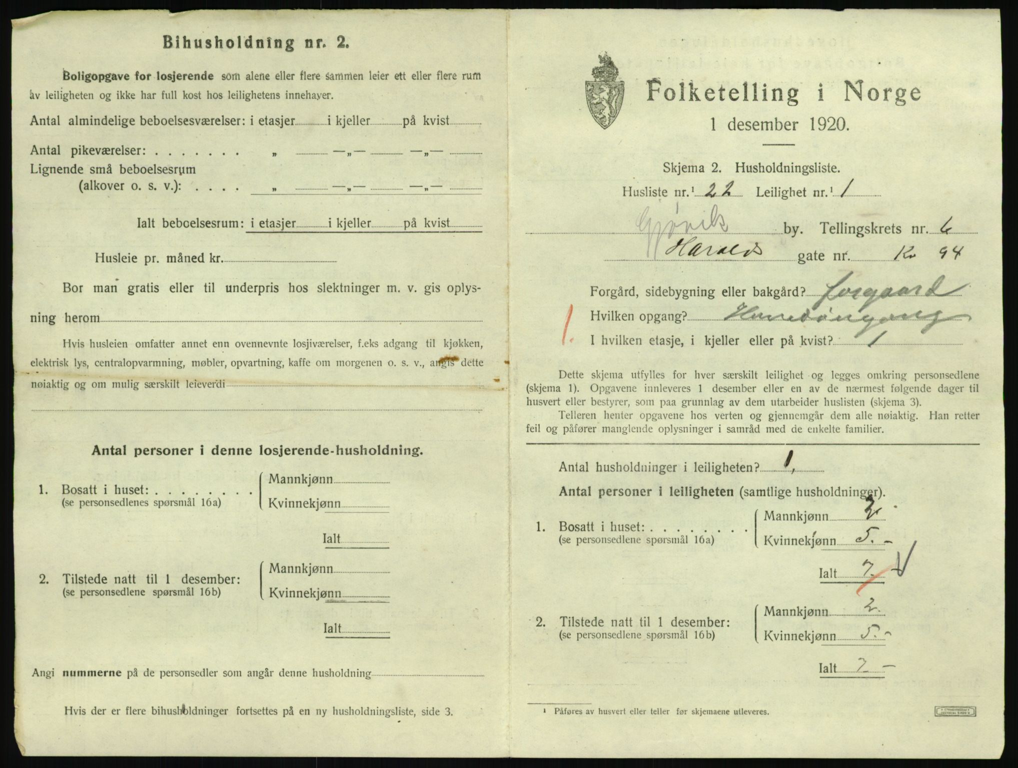 SAH, 1920 census for Gjøvik, 1920, p. 2388