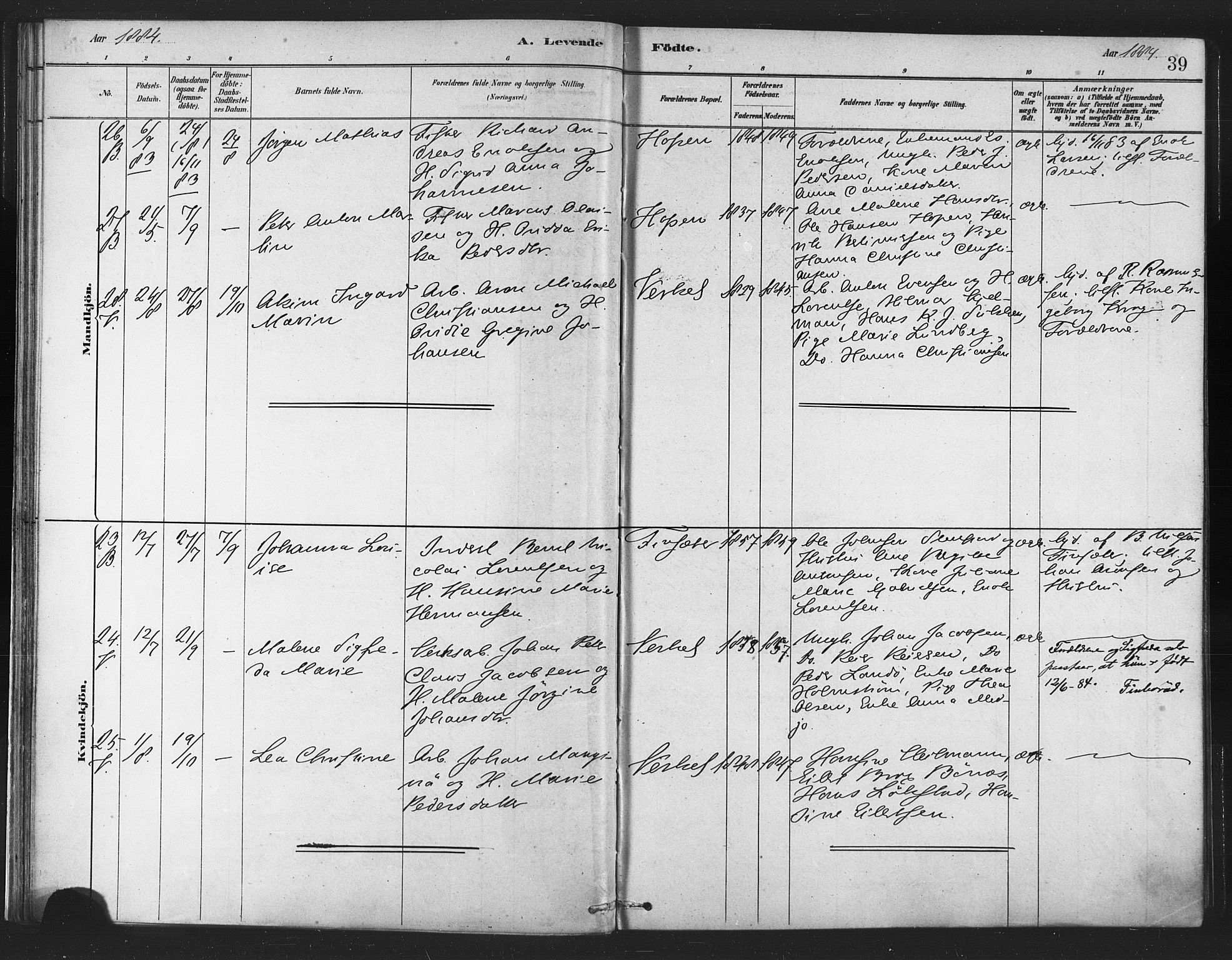 Berg sokneprestkontor, SATØ/S-1318/G/Ga/Gaa/L0004kirke: Parish register (official) no. 4, 1880-1894, p. 39
