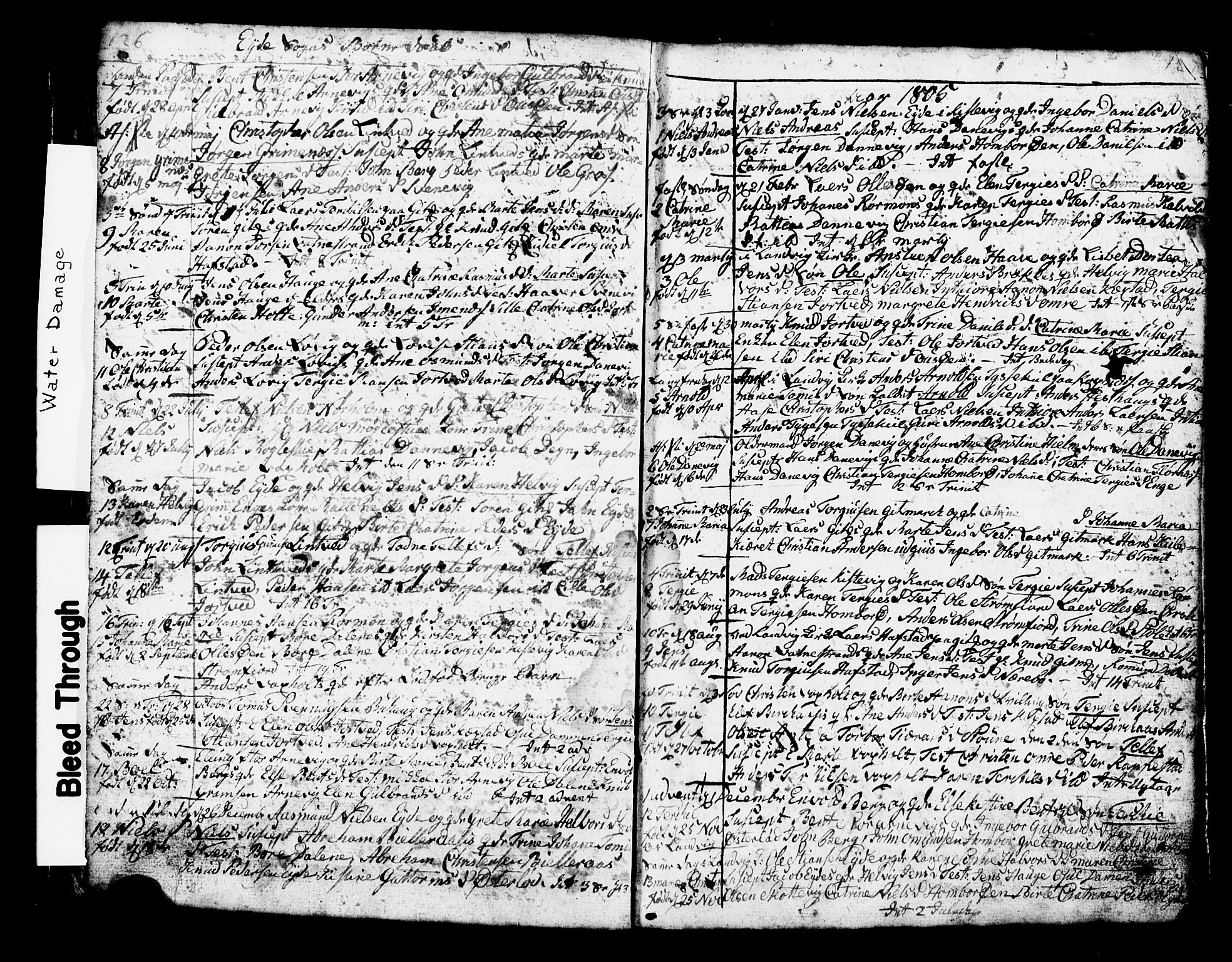 Hommedal sokneprestkontor, SAK/1111-0023/F/Fb/Fbb/L0002: Parish register (copy) no. B 2 /2, 1791-1817, p. 126-127