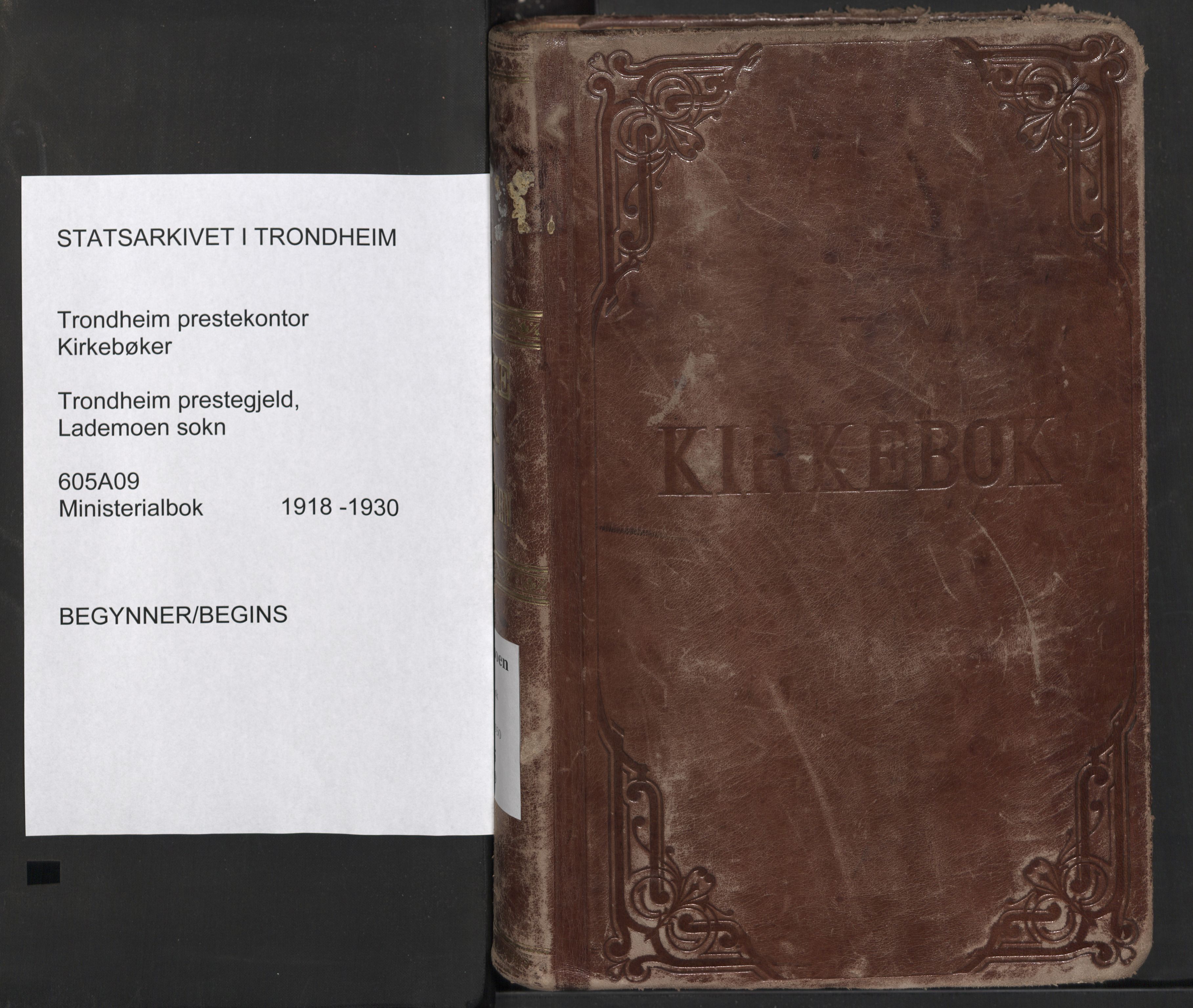 Ministerialprotokoller, klokkerbøker og fødselsregistre - Sør-Trøndelag, AV/SAT-A-1456/605/L0247: Parish register (official) no. 605A09, 1918-1930