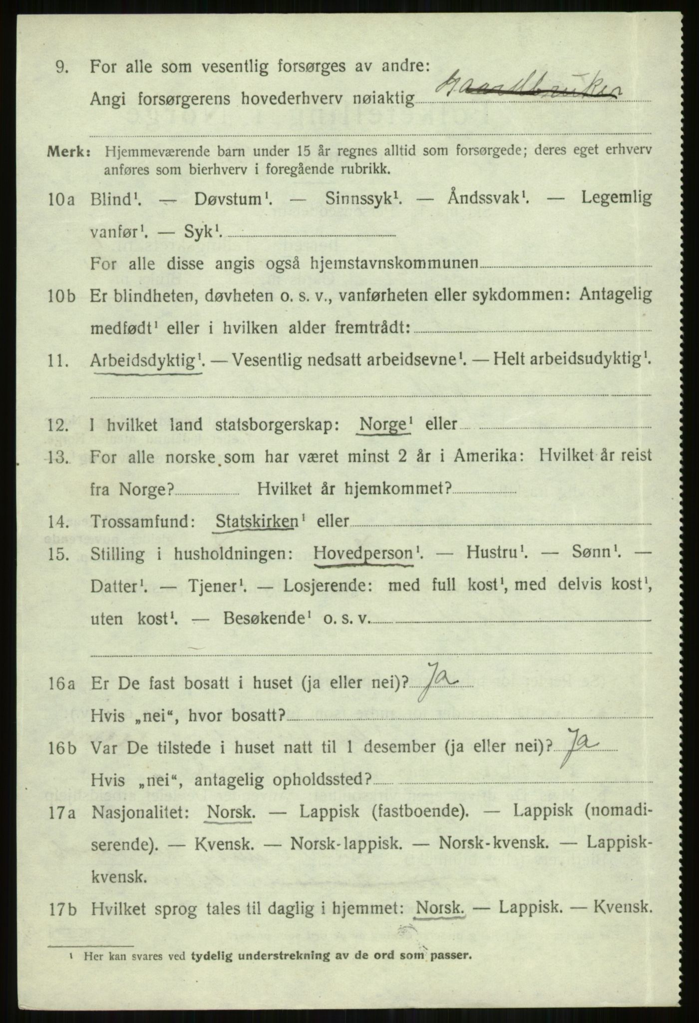 SATØ, 1920 census for Skjervøy, 1920, p. 5138