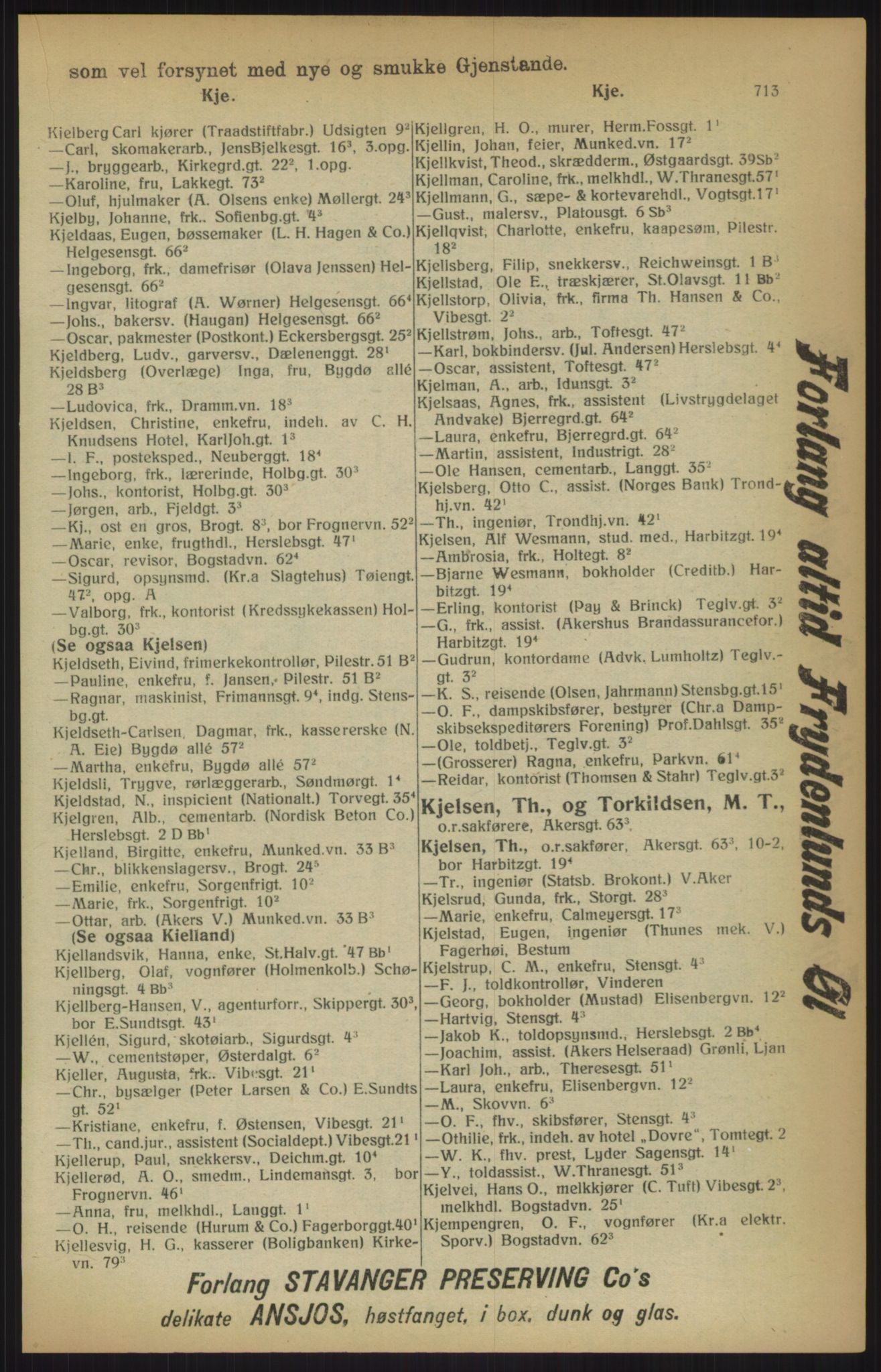 Kristiania/Oslo adressebok, PUBL/-, 1915, p. 713