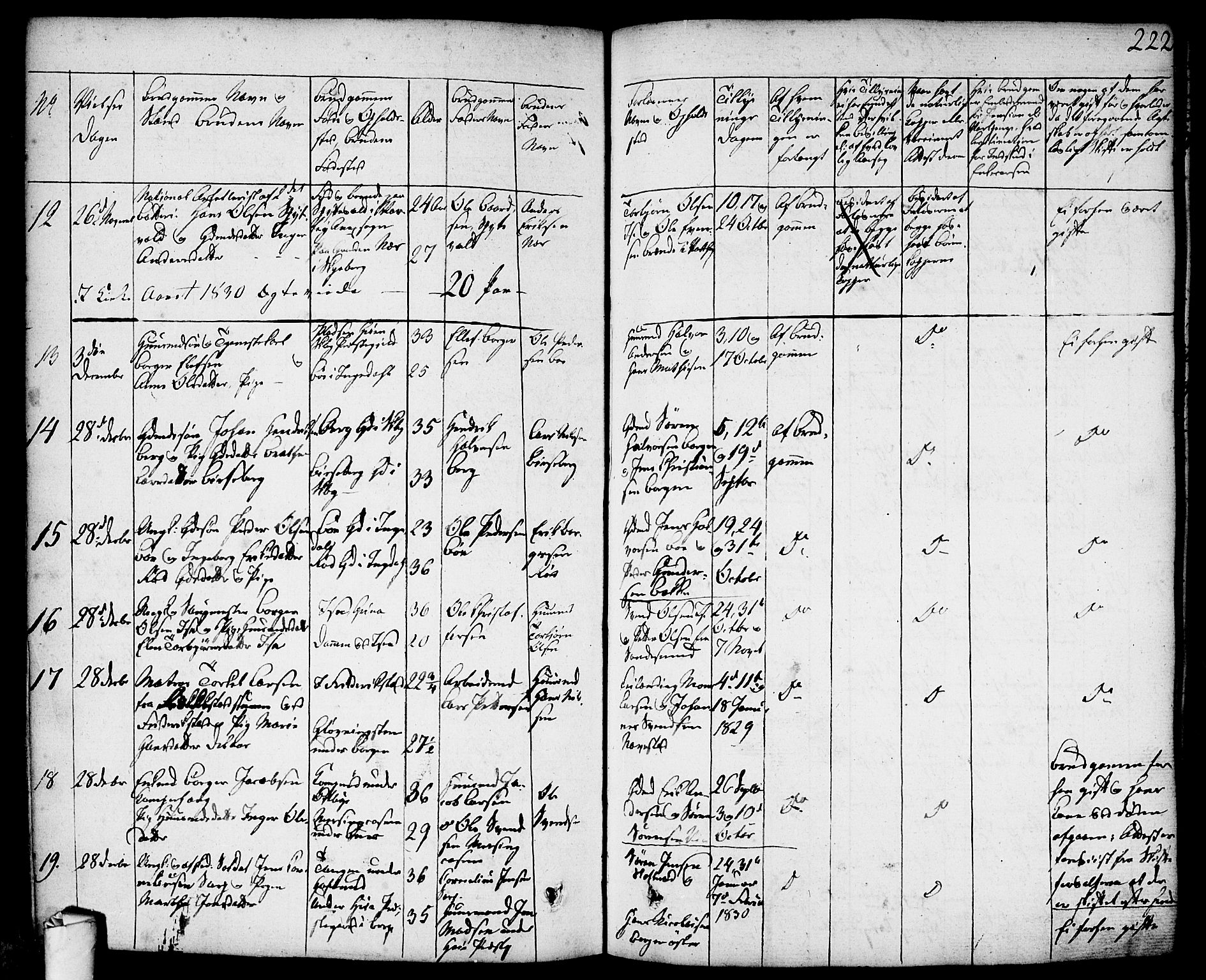 Skjeberg prestekontor Kirkebøker, SAO/A-10923/F/Fa/L0005: Parish register (official) no. I 5, 1830-1845, p. 222
