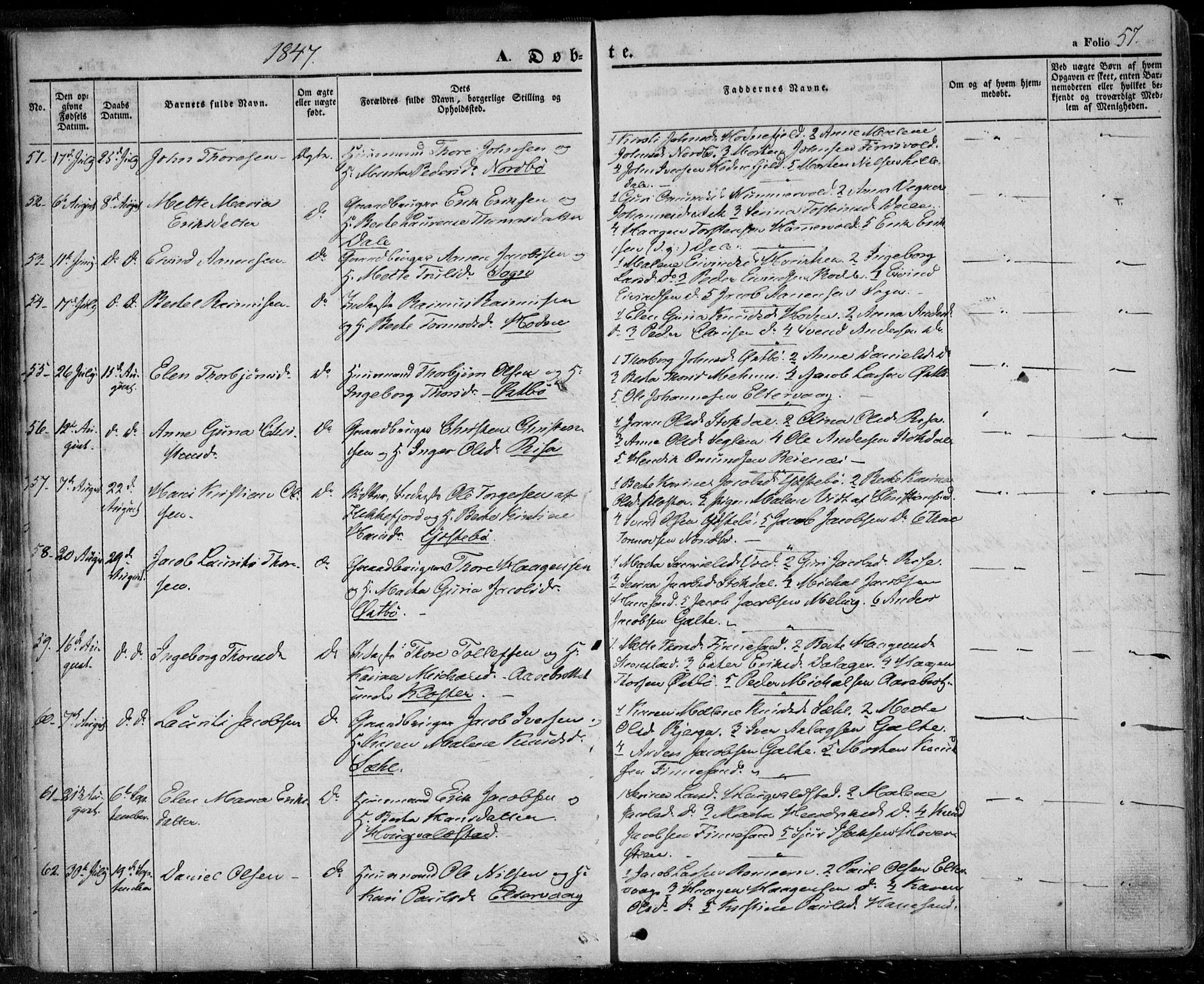 Rennesøy sokneprestkontor, AV/SAST-A -101827/H/Ha/Haa/L0005: Parish register (official) no. A 5, 1838-1859, p. 57