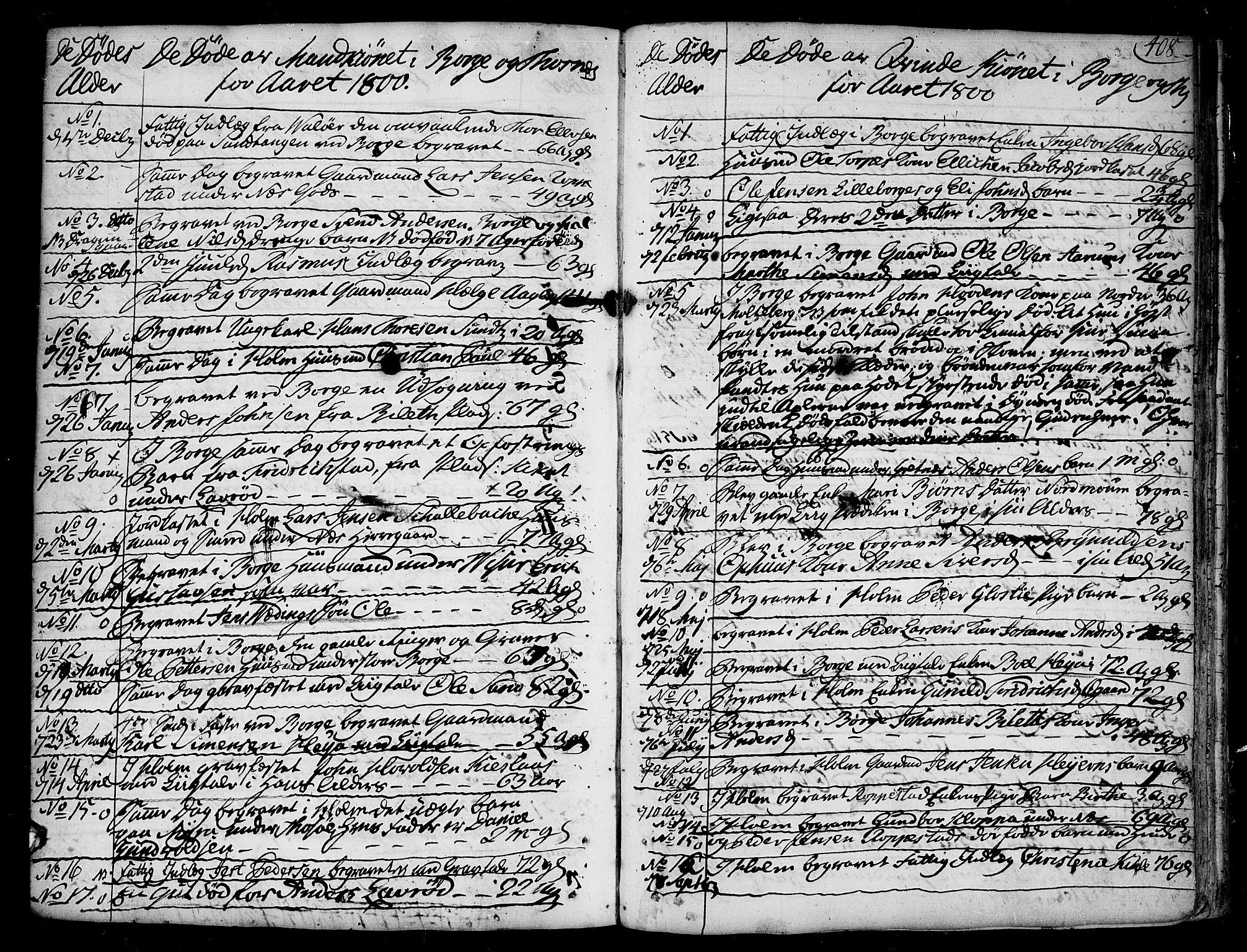 Borge prestekontor Kirkebøker, SAO/A-10903/F/Fa/L0002: Parish register (official) no. I 2, 1791-1817, p. 408