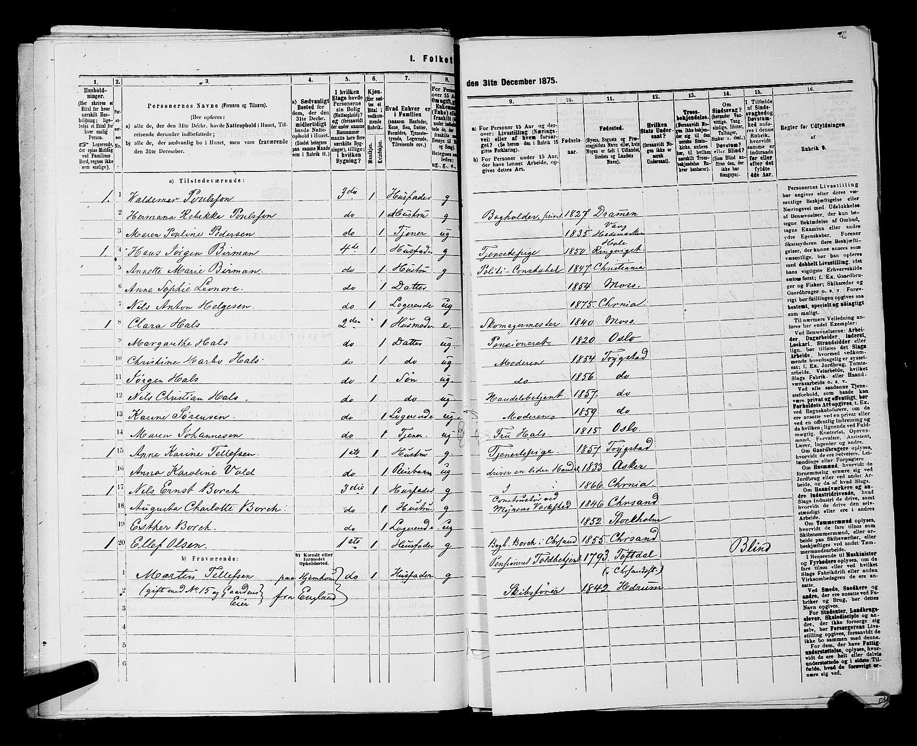 RA, 1875 census for 0301 Kristiania, 1875, p. 6930