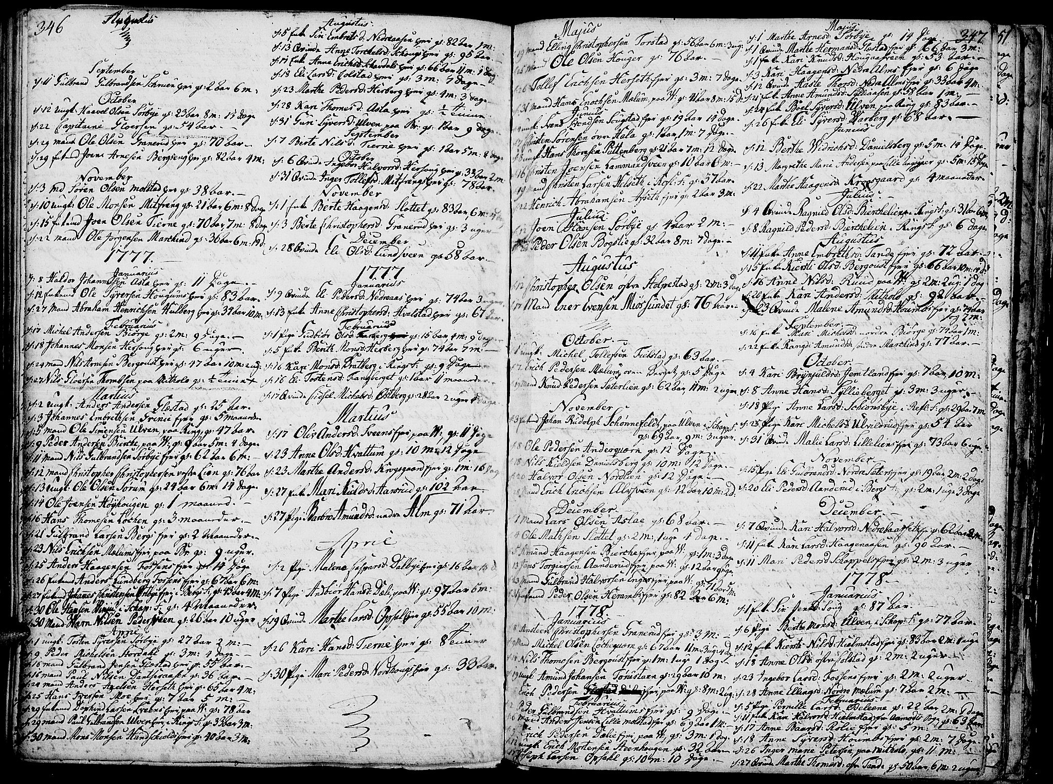 Ringsaker prestekontor, AV/SAH-PREST-014/K/Ka/L0003: Parish register (official) no. 3, 1775-1798, p. 346-347