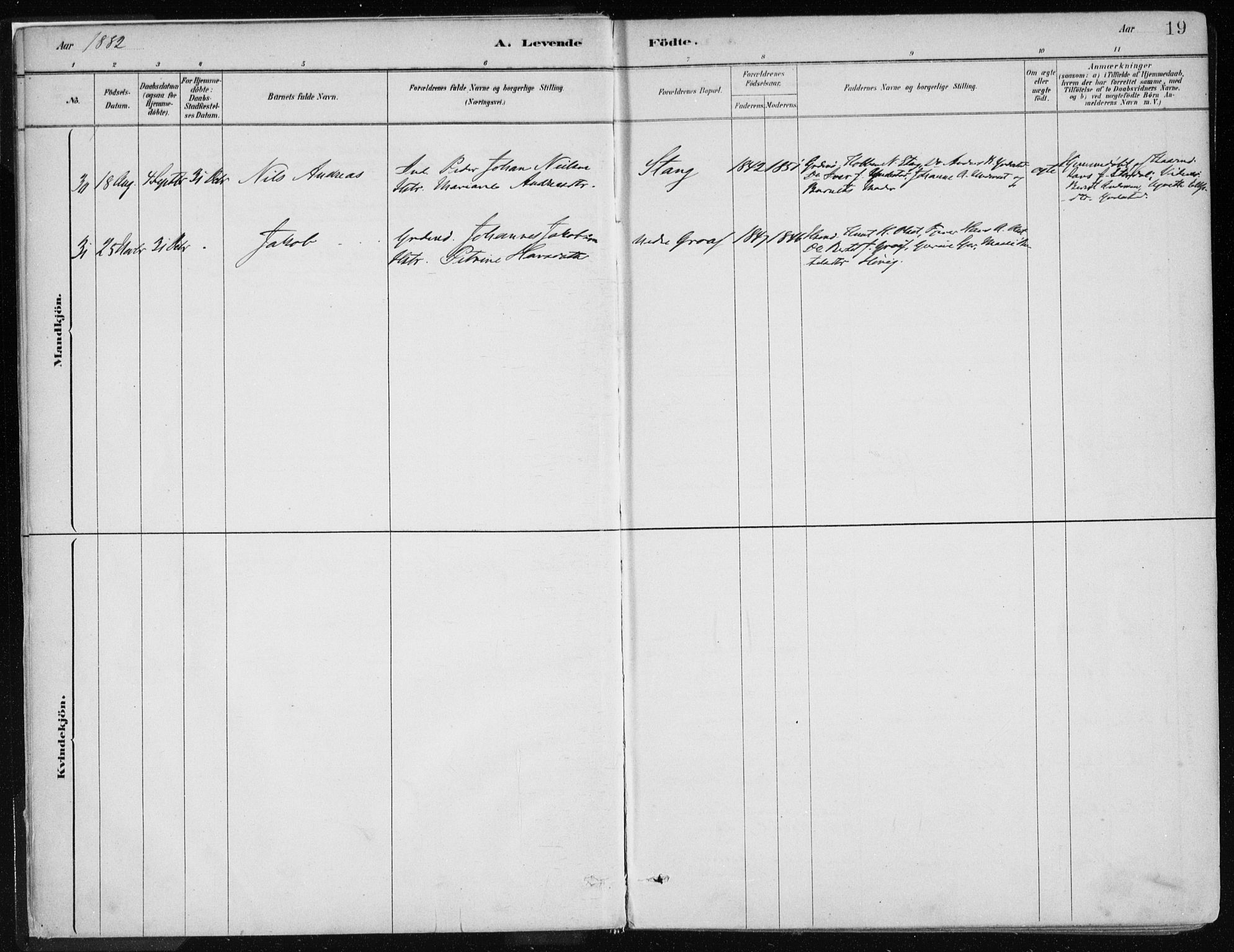 Askvoll sokneprestembete, AV/SAB-A-79501/H/Haa/Haab/L0002: Parish register (official) no. B 2, 1879-1909, p. 19