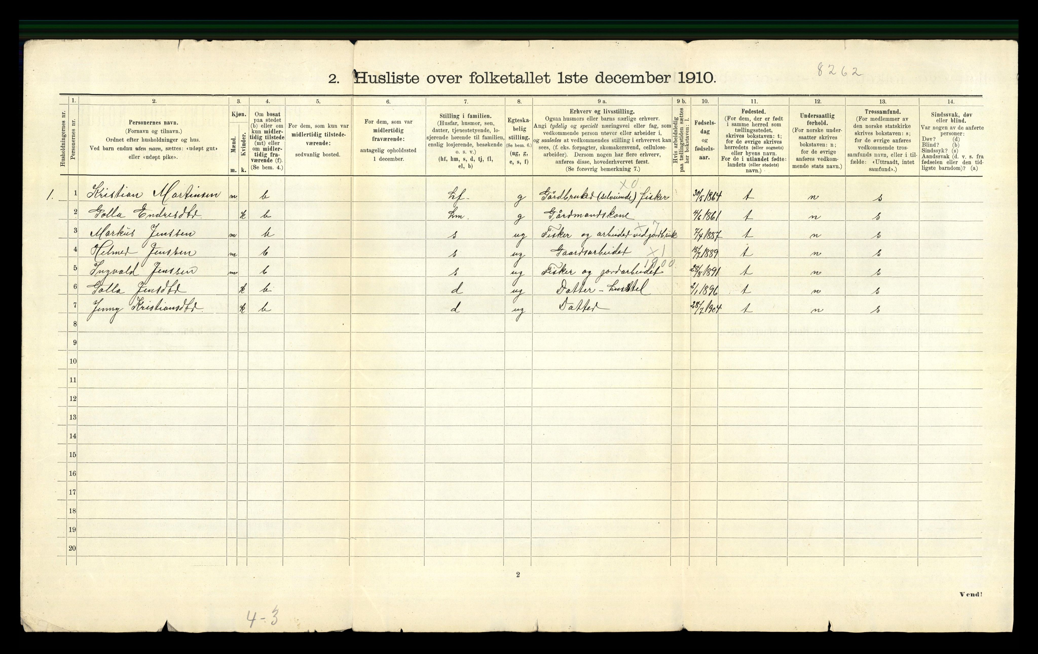 RA, 1910 census for Stoksund, 1910, p. 21