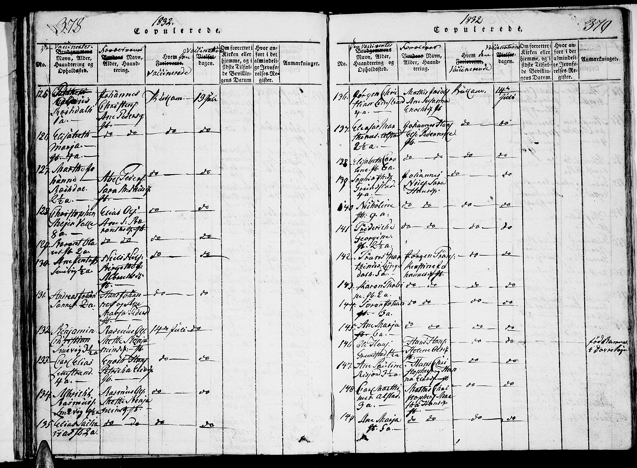 Ministerialprotokoller, klokkerbøker og fødselsregistre - Nordland, SAT/A-1459/884/L1195: Parish register (copy) no. 884C01, 1837-1867, p. 378-379