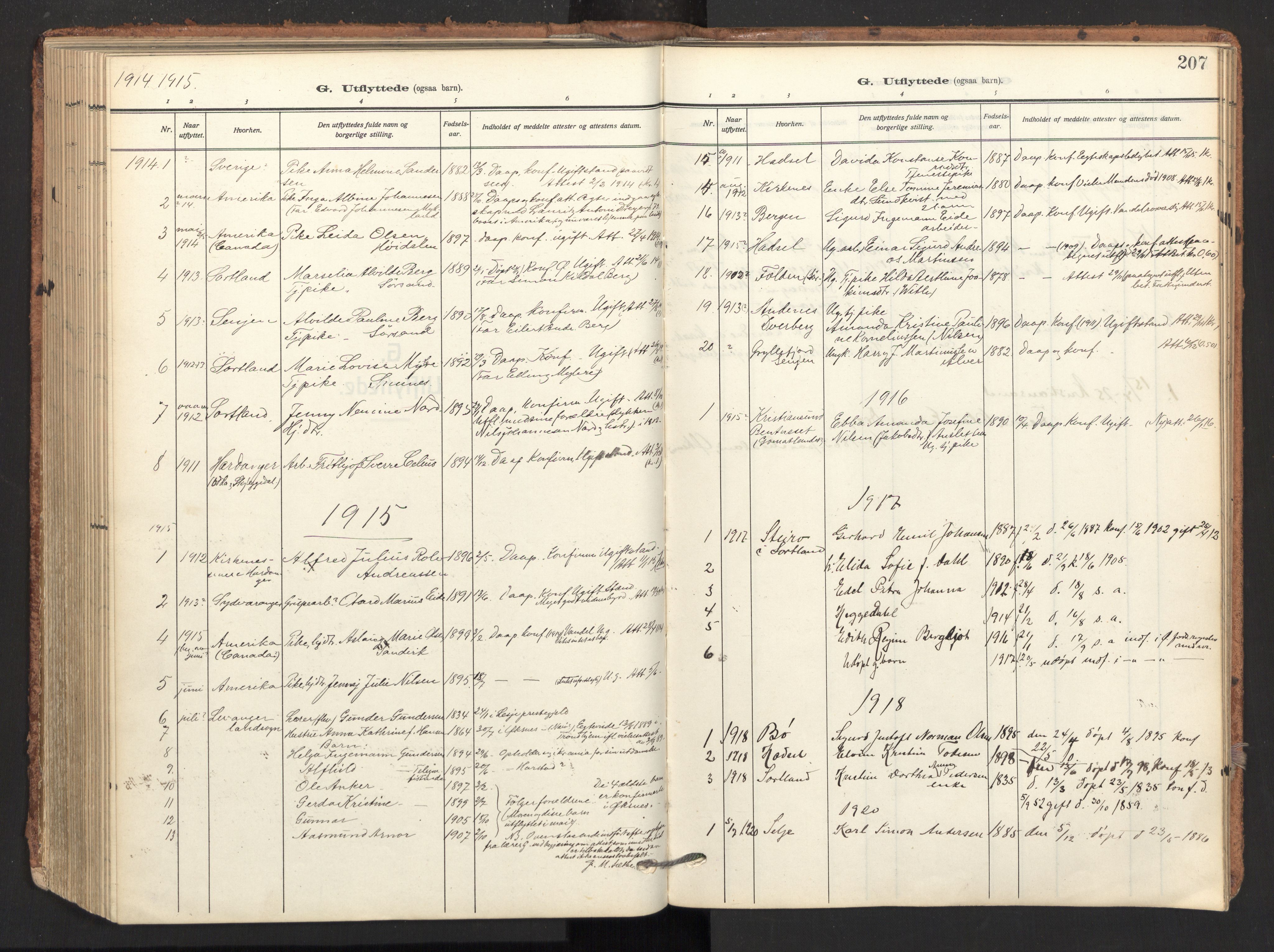 Ministerialprotokoller, klokkerbøker og fødselsregistre - Nordland, SAT/A-1459/893/L1343: Parish register (official) no. 893A15, 1914-1928, p. 207
