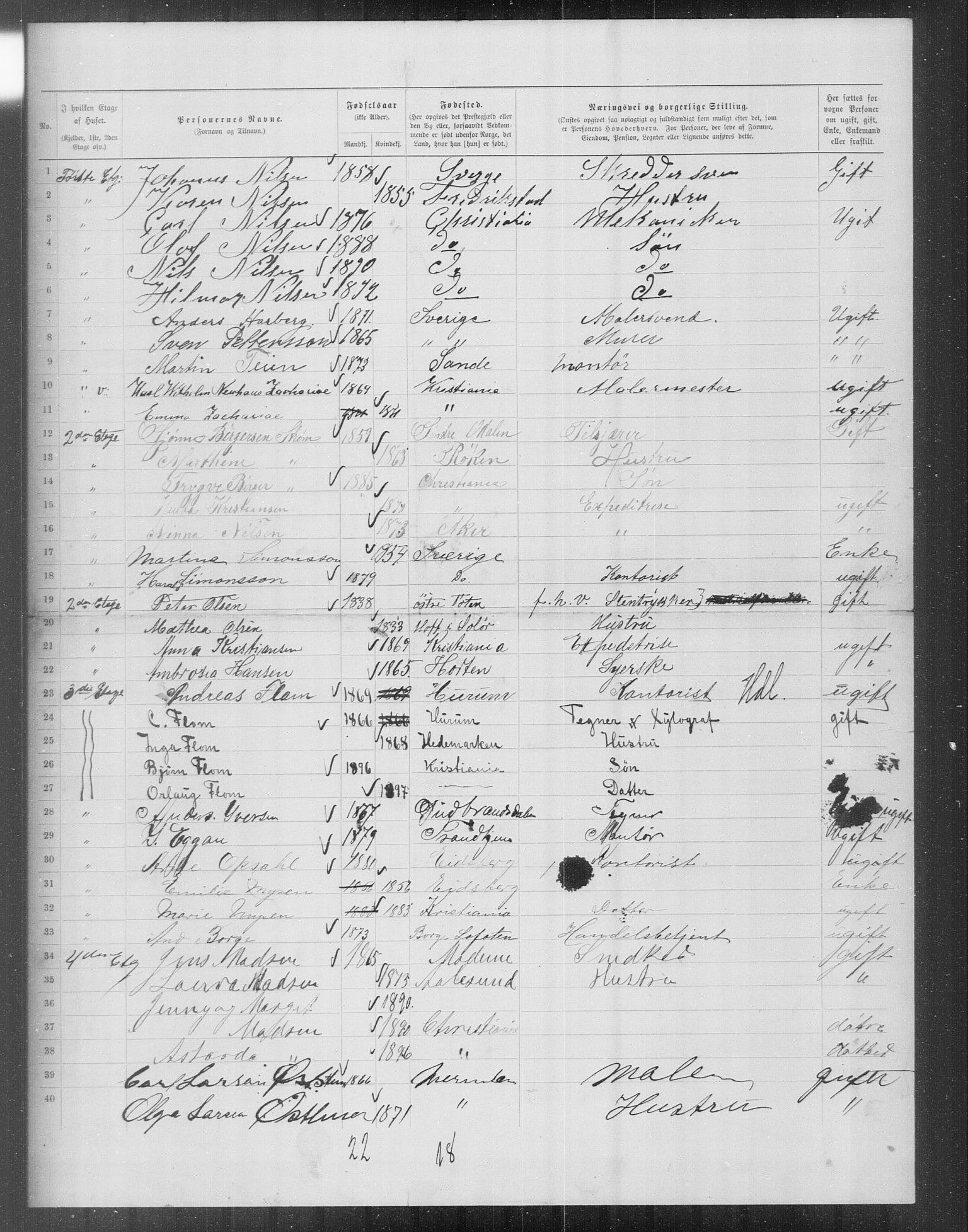 OBA, Municipal Census 1899 for Kristiania, 1899, p. 14181