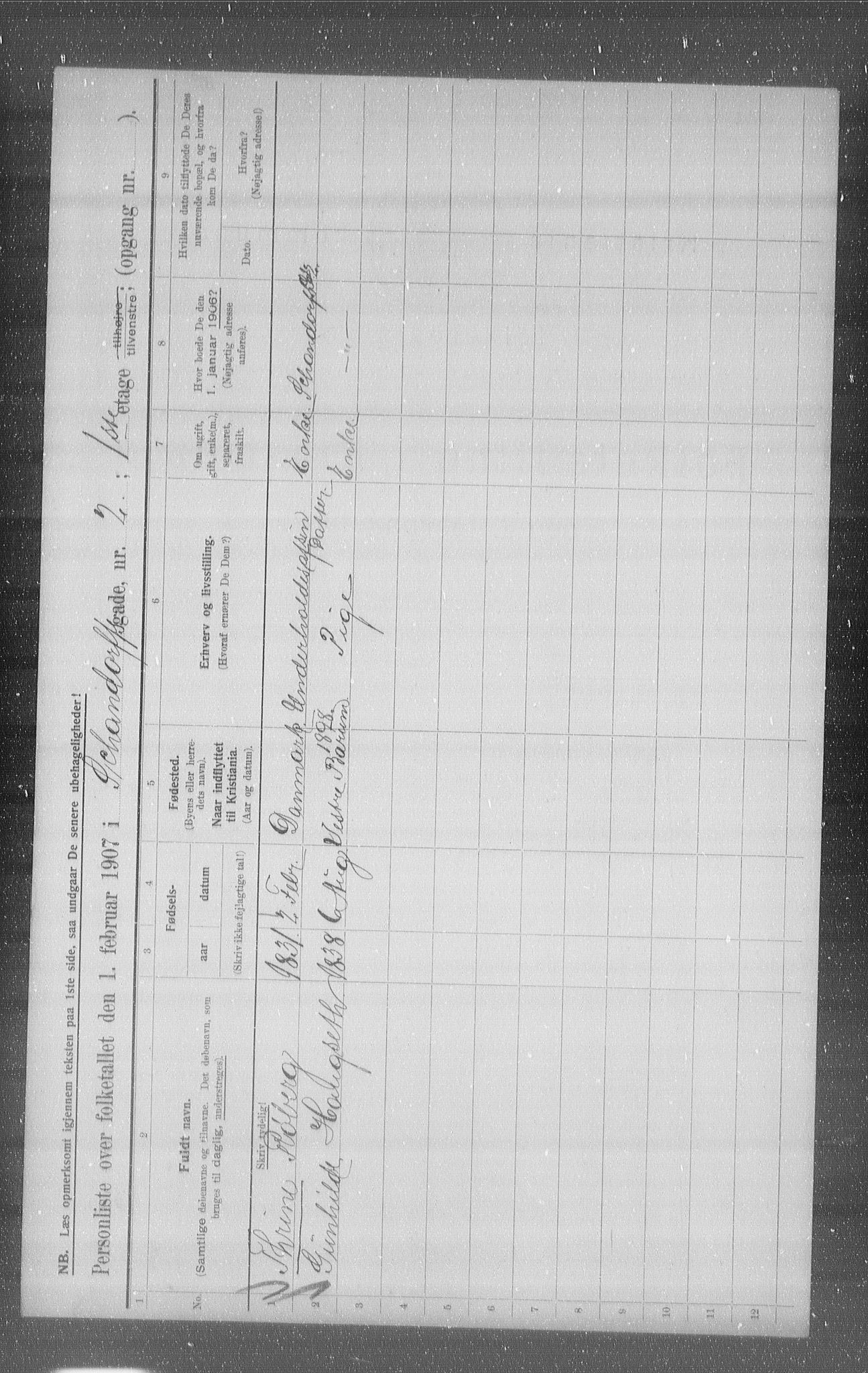 OBA, Municipal Census 1907 for Kristiania, 1907, p. 45767