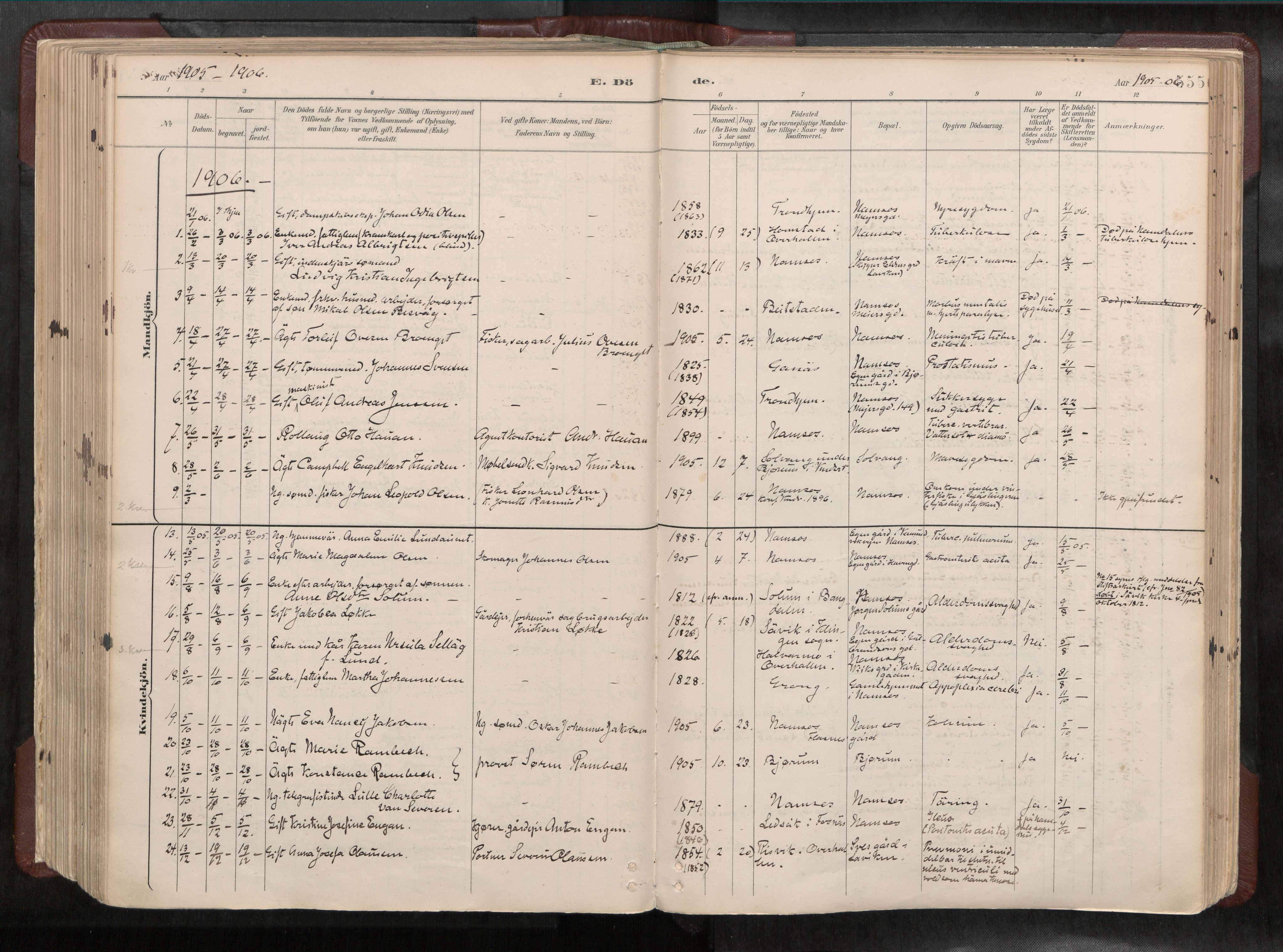 Ministerialprotokoller, klokkerbøker og fødselsregistre - Nord-Trøndelag, SAT/A-1458/768/L0579a: Parish register (official) no. 768A14, 1887-1931, p. 555