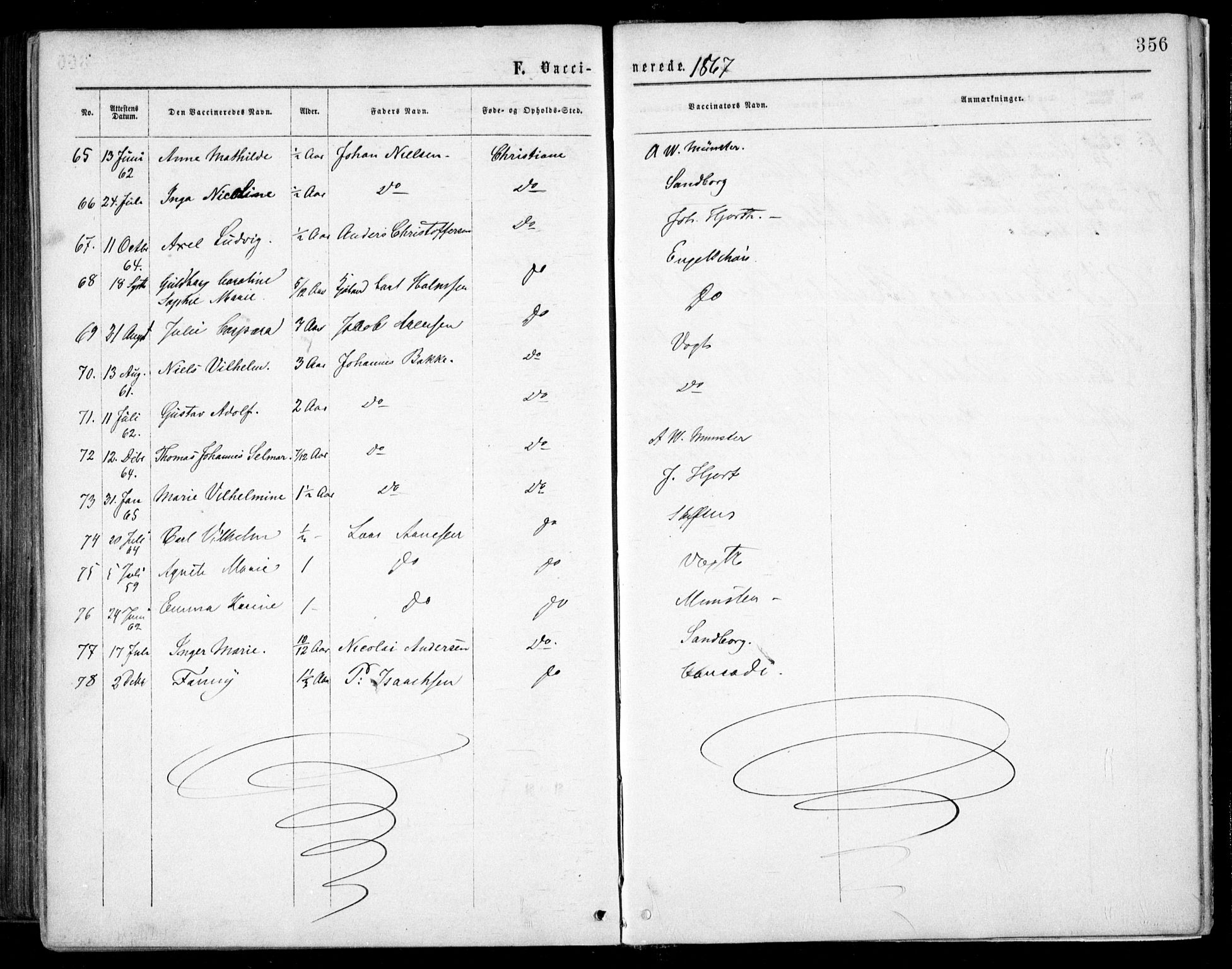 Grønland prestekontor Kirkebøker, AV/SAO-A-10848/F/Fa/L0002: Parish register (official) no. 2, 1862-1868, p. 356