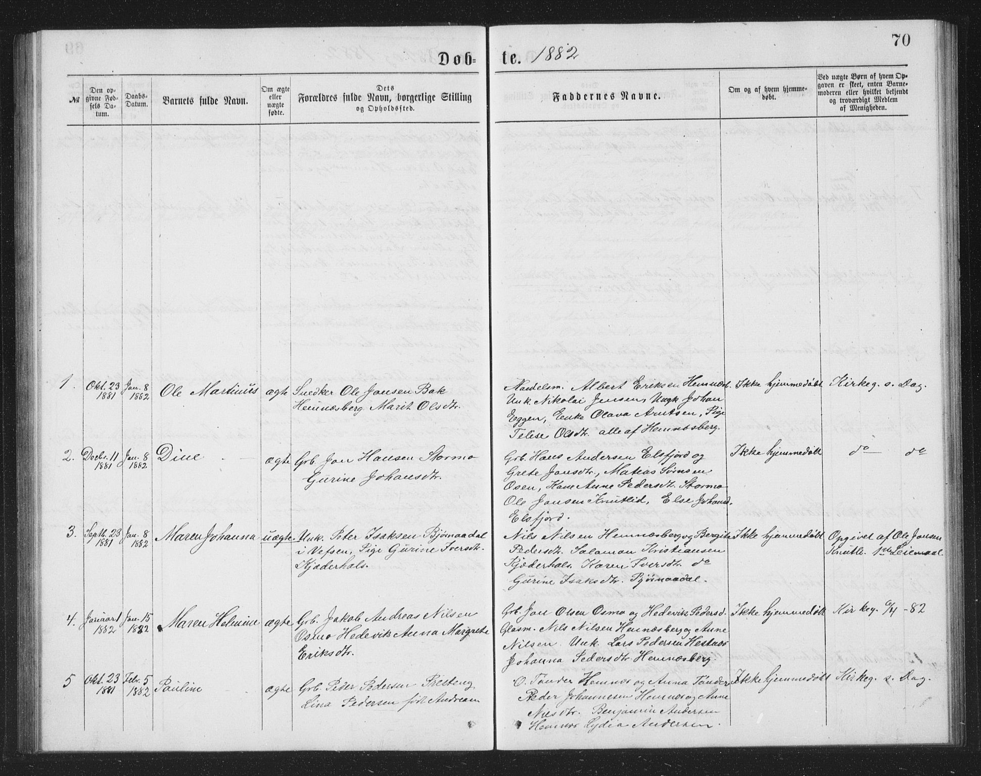 Ministerialprotokoller, klokkerbøker og fødselsregistre - Nordland, AV/SAT-A-1459/825/L0369: Parish register (copy) no. 825C06, 1873-1885, p. 70