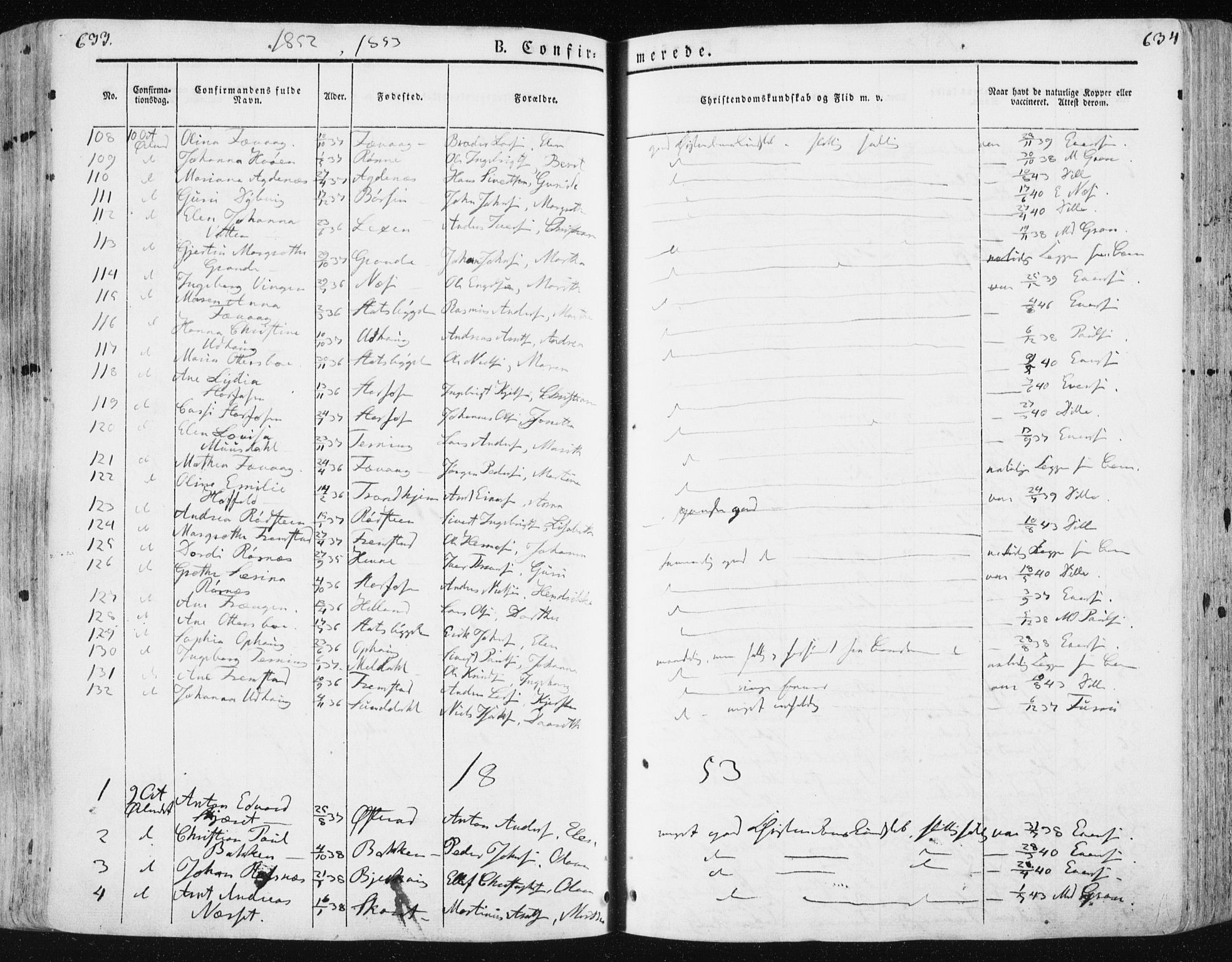Ministerialprotokoller, klokkerbøker og fødselsregistre - Sør-Trøndelag, SAT/A-1456/659/L0736: Parish register (official) no. 659A06, 1842-1856, p. 633-634