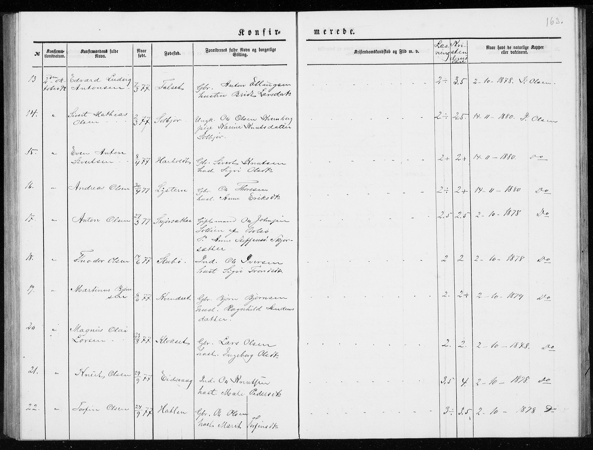 Ministerialprotokoller, klokkerbøker og fødselsregistre - Møre og Romsdal, AV/SAT-A-1454/551/L0631: Parish register (copy) no. 551C03, 1886-1894, p. 163