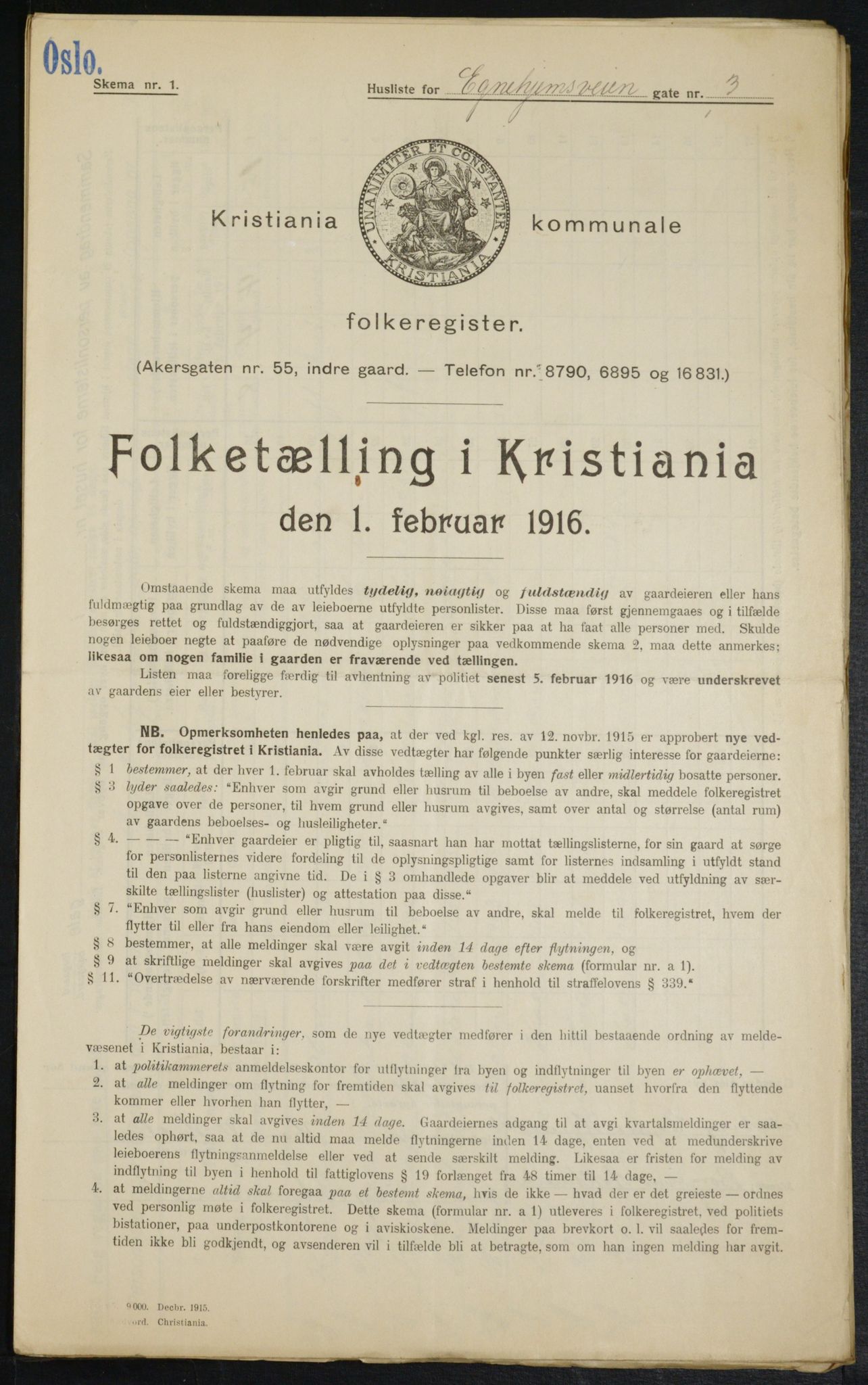 OBA, Municipal Census 1916 for Kristiania, 1916, p. 18977