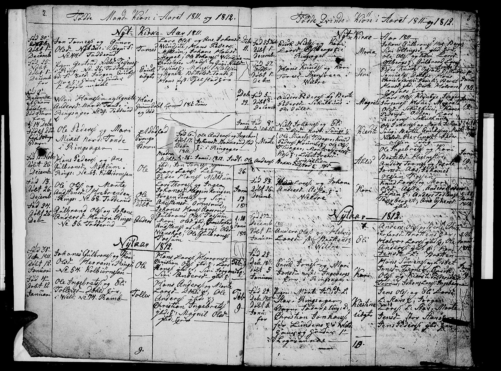Ringsaker prestekontor, SAH/PREST-014/I/Ia/L0005/0009: Parish register draft no. 1I, 1811-1814, p. 2-3