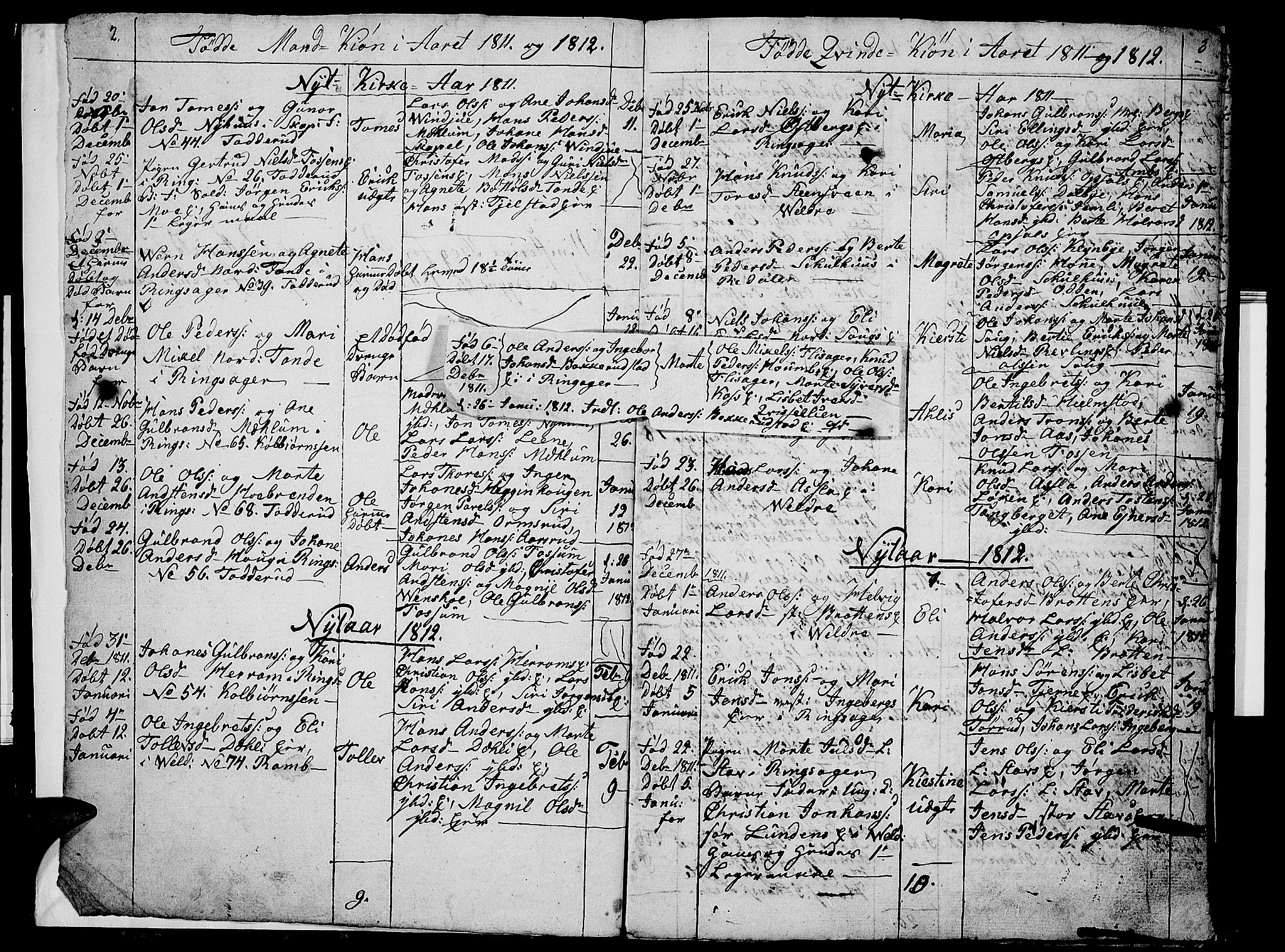 Ringsaker prestekontor, AV/SAH-PREST-014/I/Ia/L0005/0009: Parish register draft no. 5.9, 1811-1814, p. 2-3