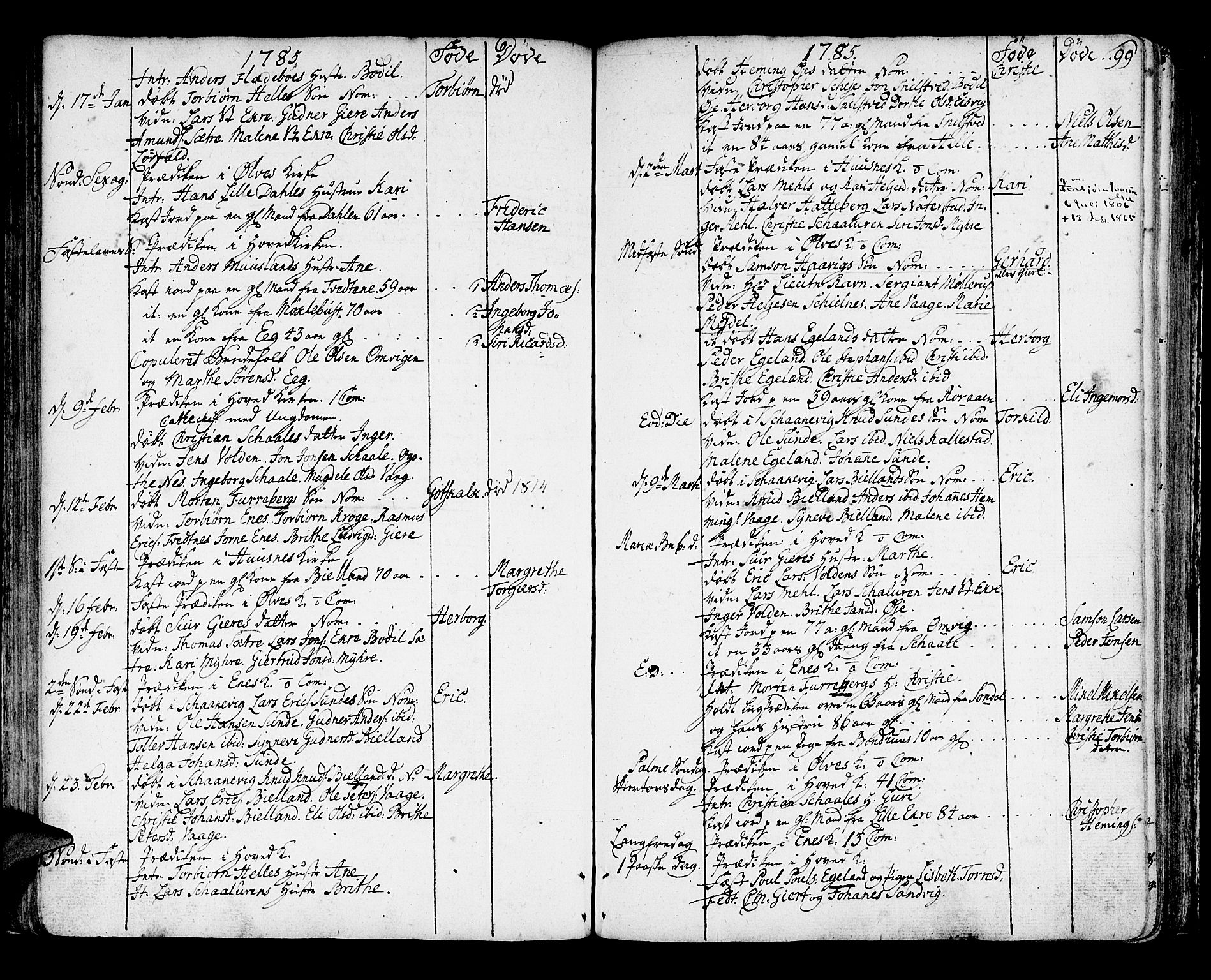 Kvinnherad sokneprestembete, AV/SAB-A-76401/H/Haa: Parish register (official) no. A 4, 1778-1811, p. 99