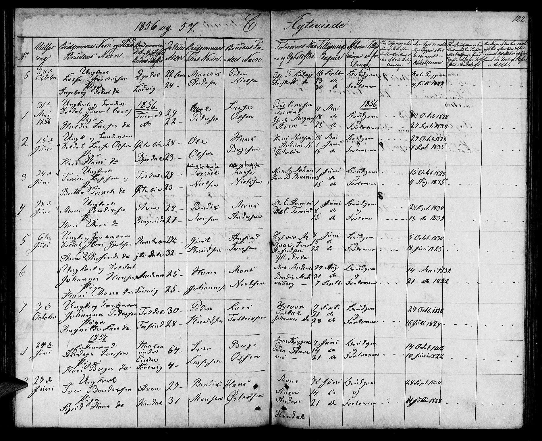 Lavik sokneprestembete, SAB/A-80901: Parish register (copy) no. A 1, 1854-1881, p. 122