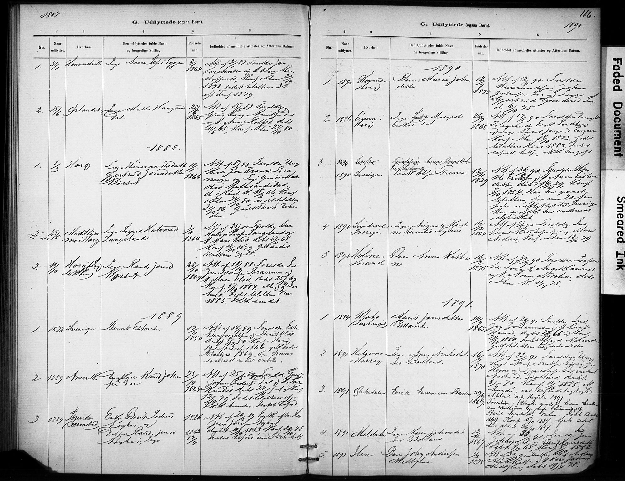 Ministerialprotokoller, klokkerbøker og fødselsregistre - Sør-Trøndelag, SAT/A-1456/693/L1119: Parish register (official) no. 693A01, 1887-1905, p. 116