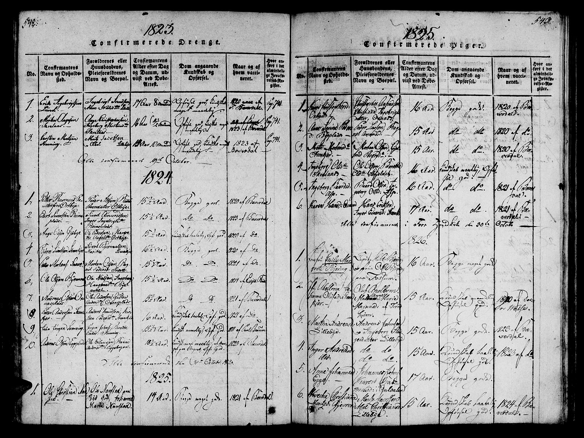 Ministerialprotokoller, klokkerbøker og fødselsregistre - Nord-Trøndelag, SAT/A-1458/746/L0441: Parish register (official) no. 746A03 /3, 1816-1827, p. 542-543