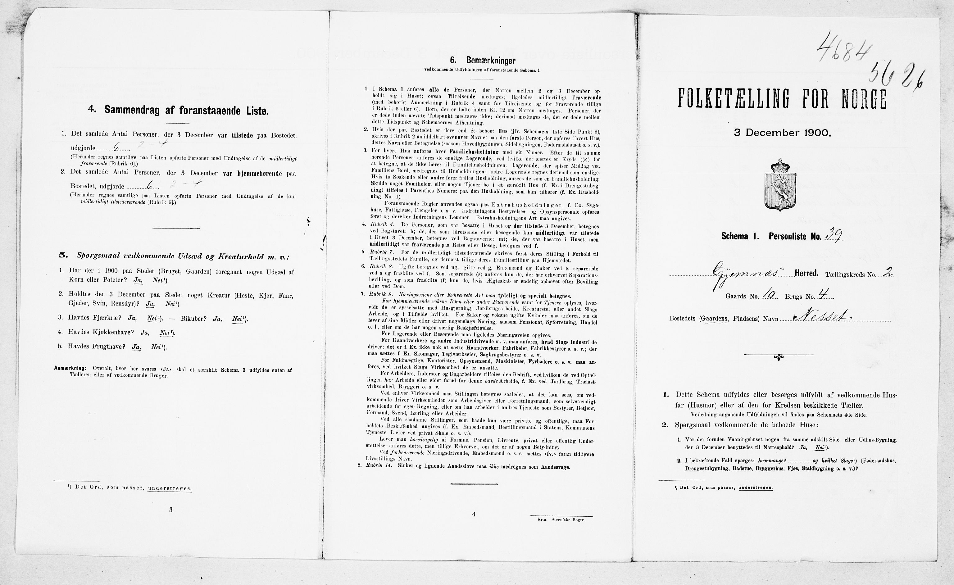 SAT, 1900 census for Gjemnes, 1900, p. 16