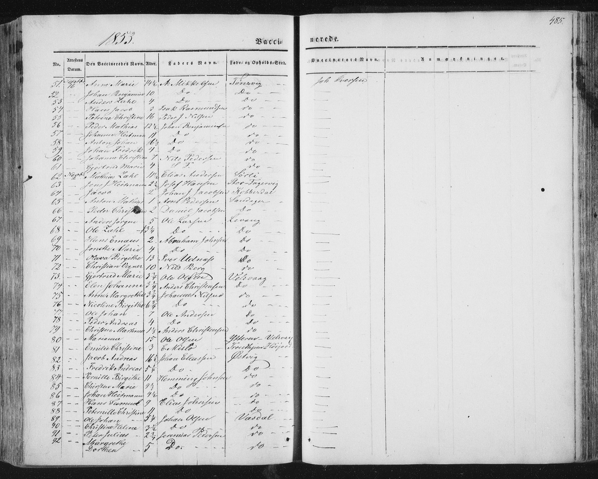 Ministerialprotokoller, klokkerbøker og fødselsregistre - Nordland, AV/SAT-A-1459/838/L0549: Parish register (official) no. 838A07, 1840-1854, p. 485