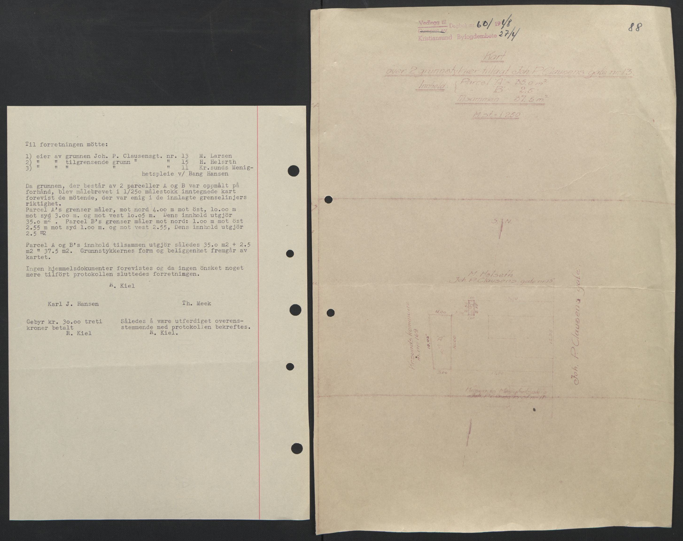 Kristiansund byfogd, AV/SAT-A-4587/A/27: Mortgage book no. 42, 1947-1950, Diary no: : 601/1948