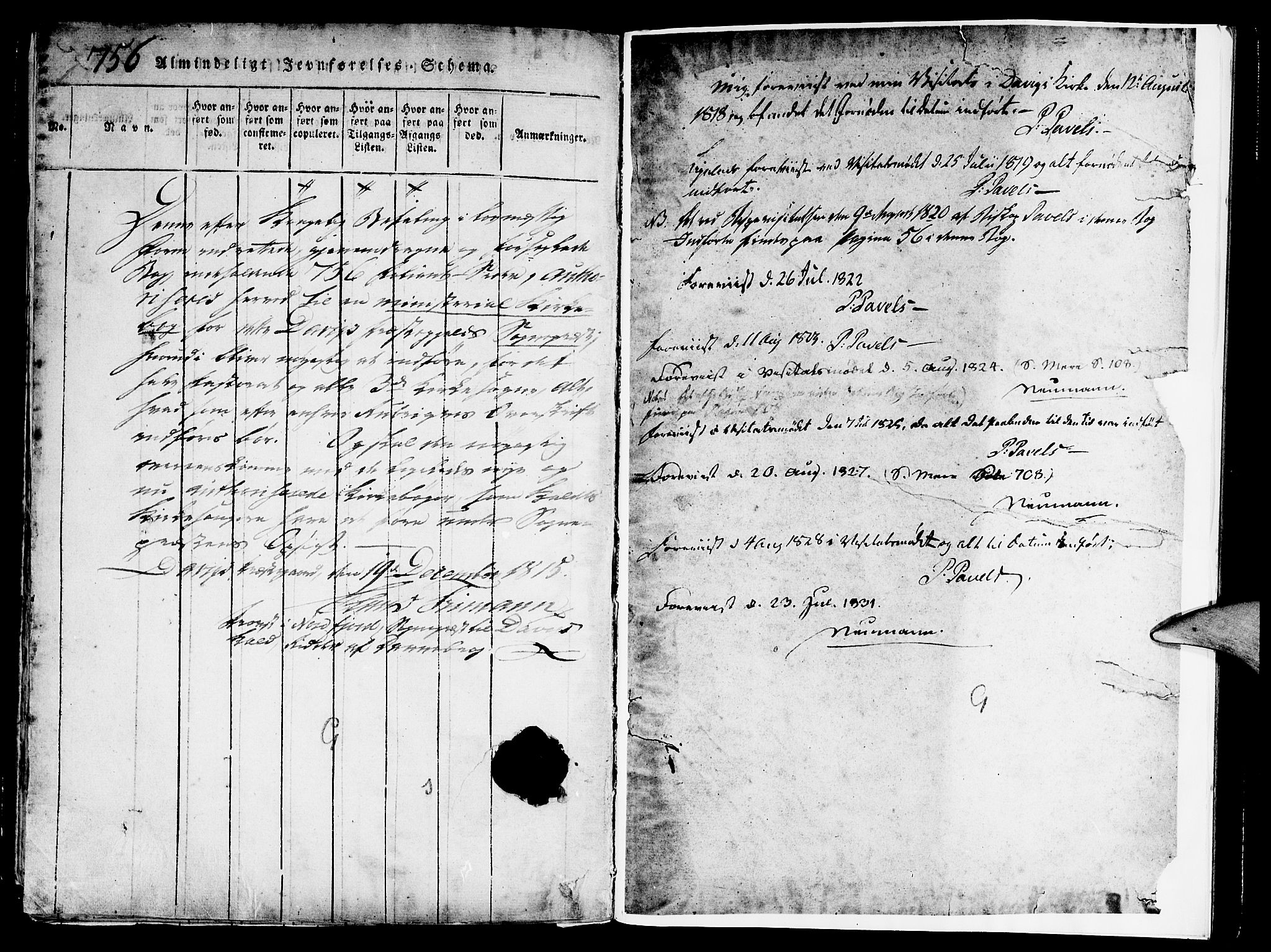 Davik sokneprestembete, AV/SAB-A-79701/H/Haa/Haaa/L0003: Parish register (official) no. A 3, 1816-1830, p. 756-757