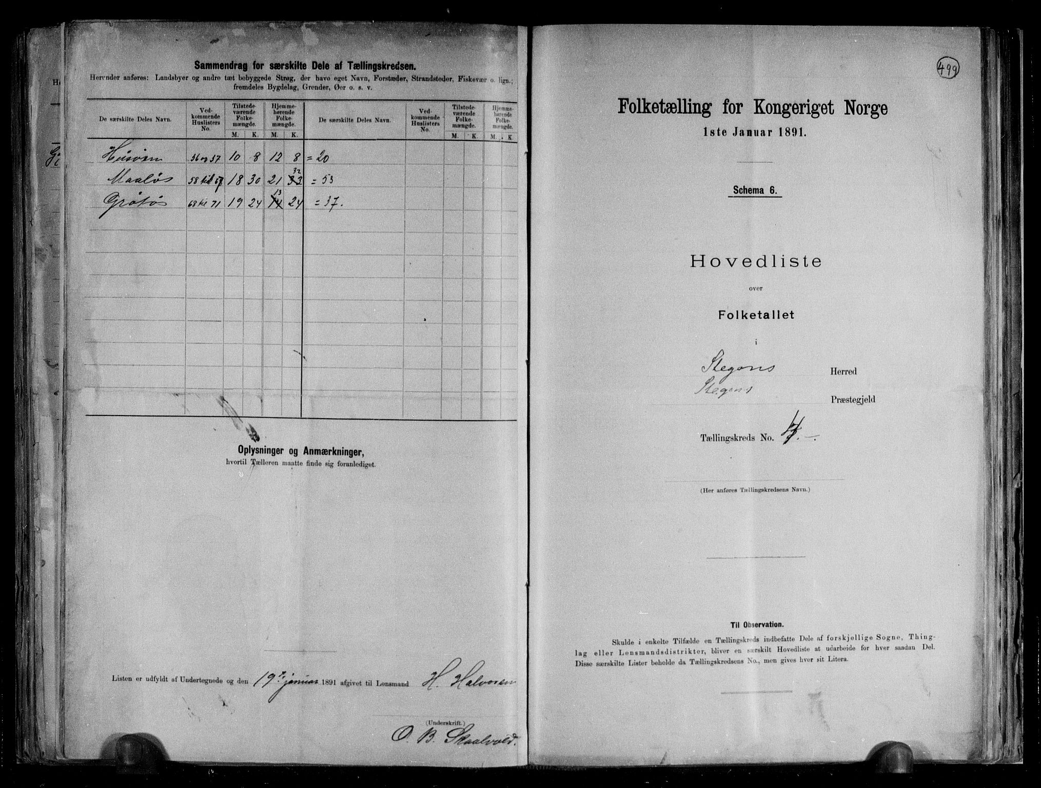 RA, 1891 census for 1848 Steigen, 1891, p. 10