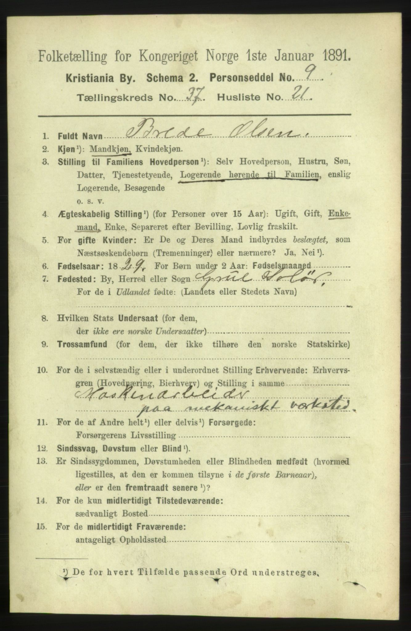 RA, 1891 census for 0301 Kristiania, 1891, p. 20974