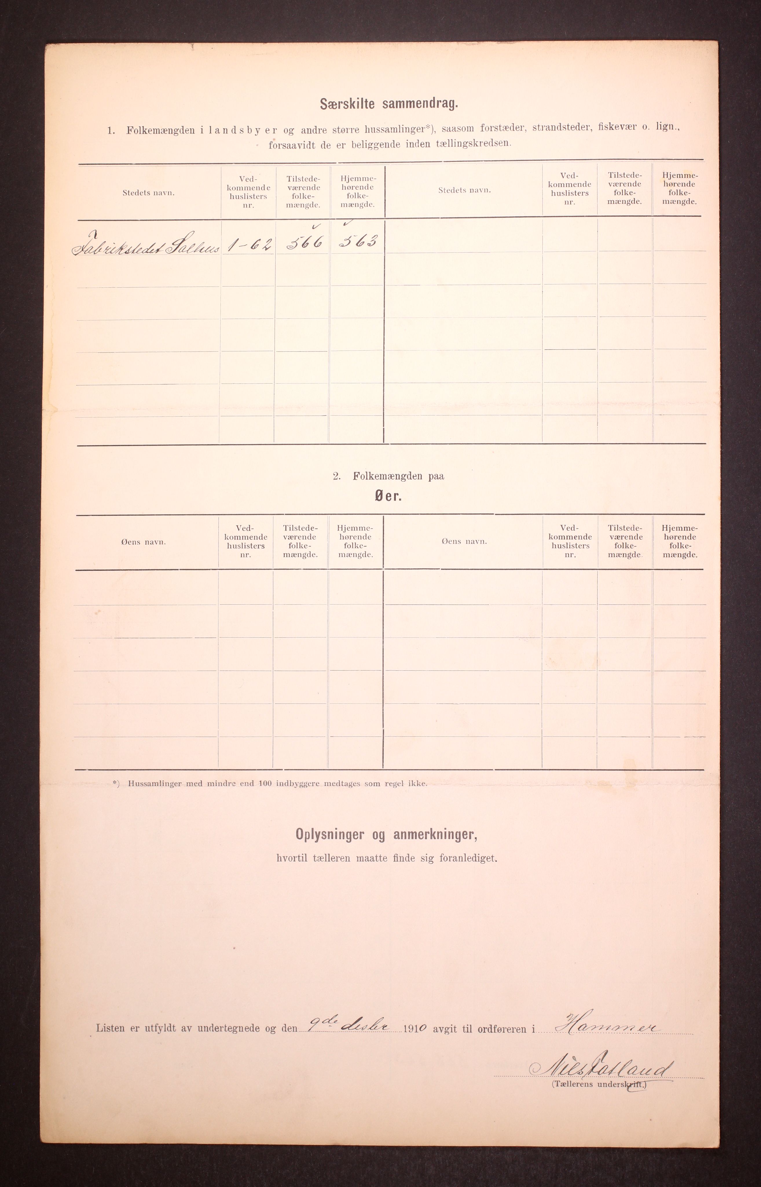 RA, 1910 census for Hamre, 1910, p. 34