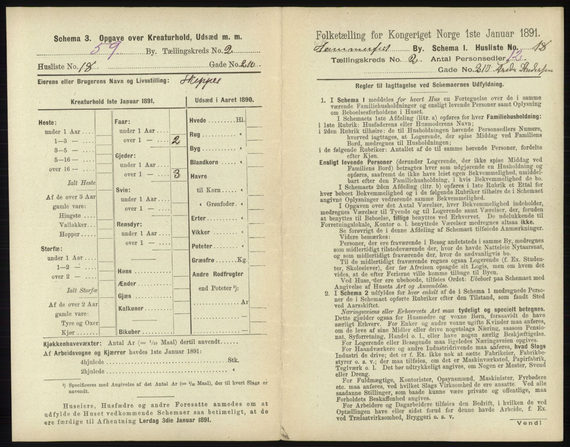 RA, 1891 census for 2001 Hammerfest, 1891, p. 259