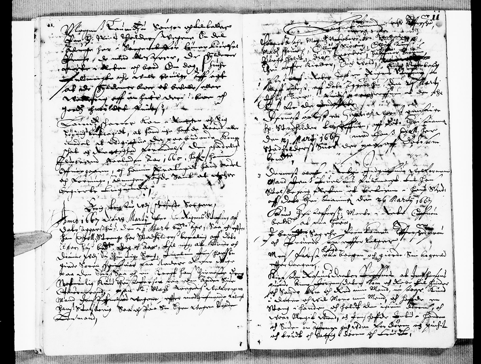 Øvre Romerike sorenskriveri, AV/SAO-A-10649/F/Fb/L0011: Tingbok 11, 1667, p. 10b-11a
