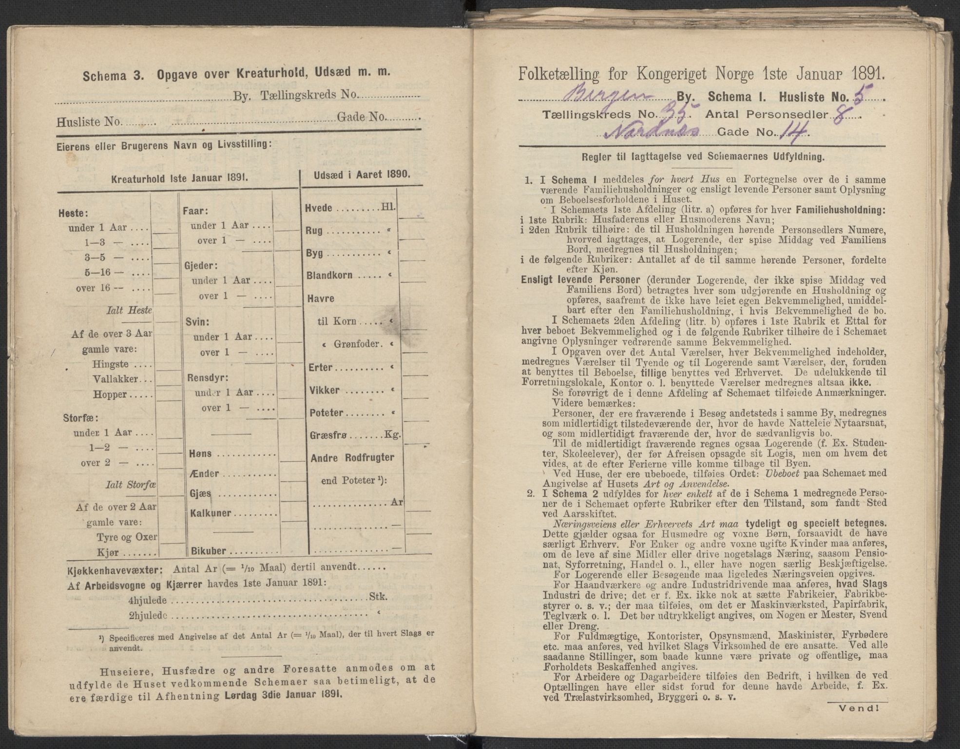 RA, 1891 Census for 1301 Bergen, 1891, p. 5614