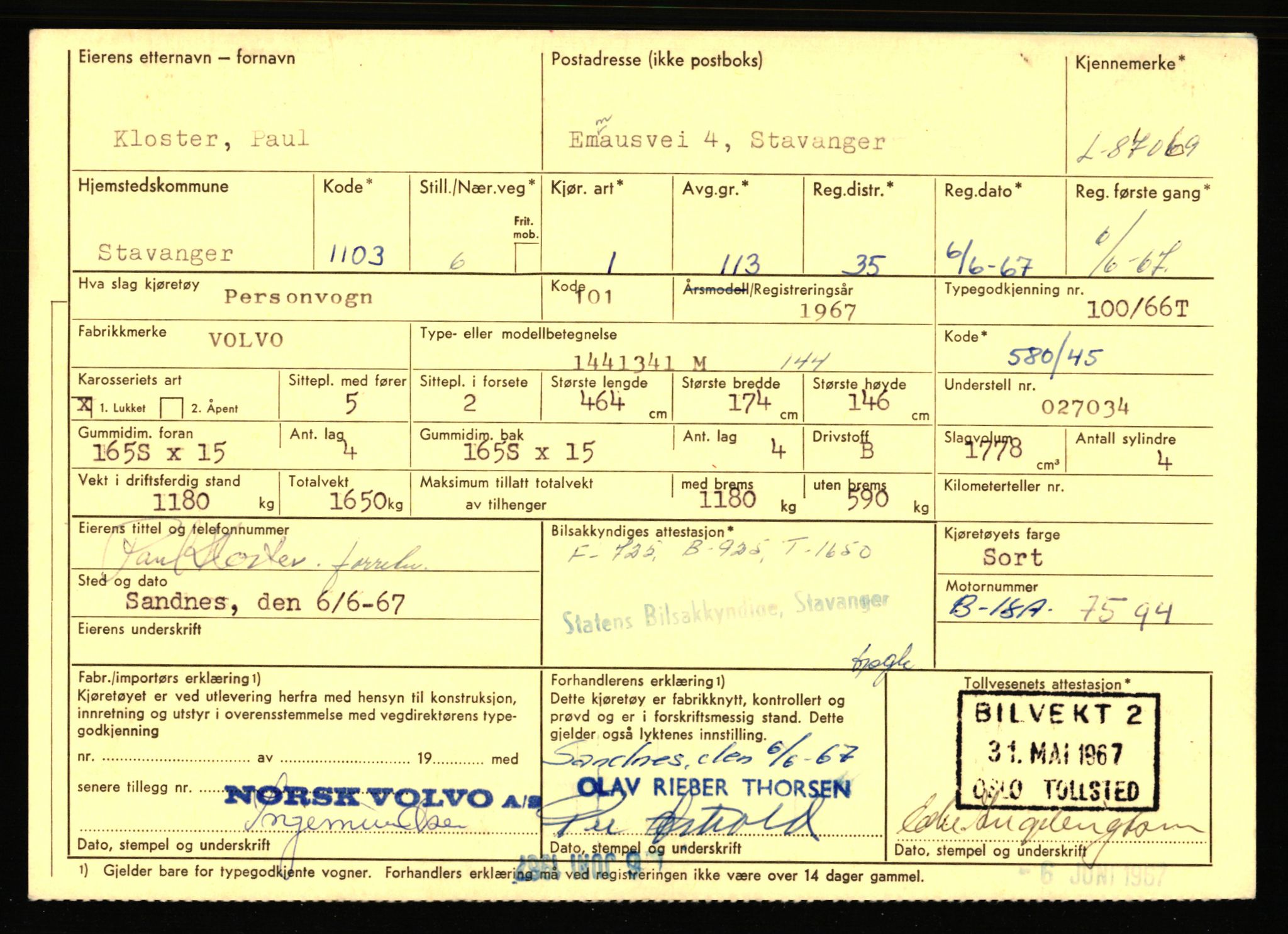 Stavanger trafikkstasjon, AV/SAST-A-101942/0/F/L0074: L-86500 - L-88799, 1930-1971, p. 493