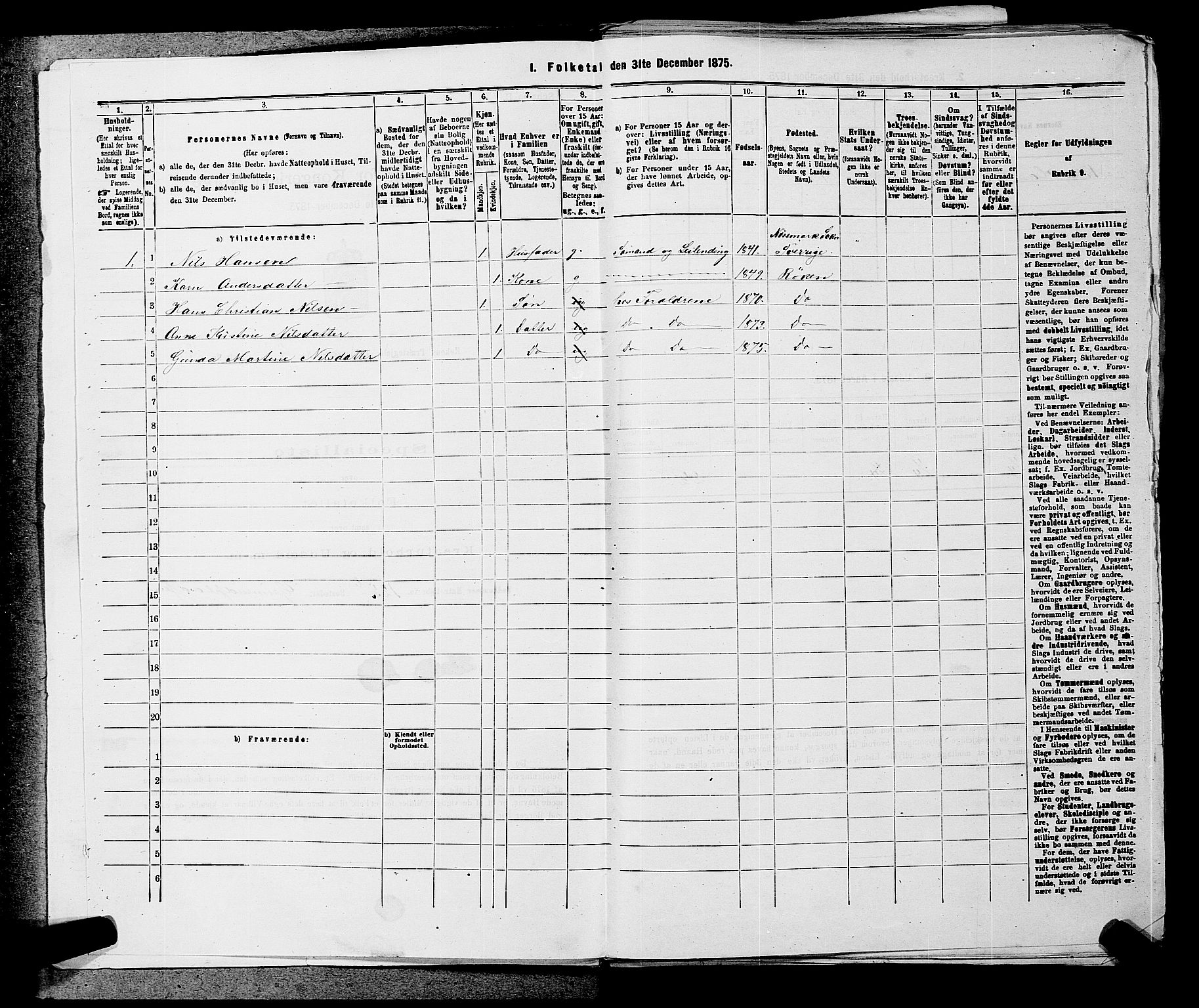 SAKO, 1875 census for 0627P Røyken, 1875, p. 183